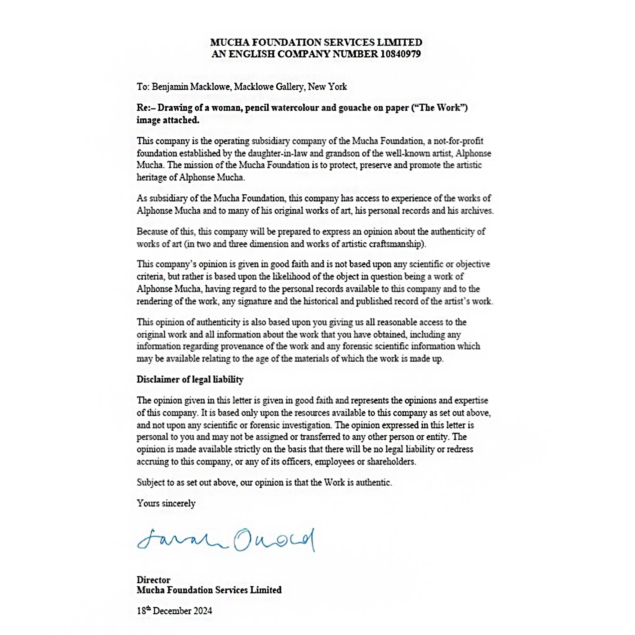 Alphonse Mucha "La Femme aux Iris" Watercolor and Gouache Study - Image 5