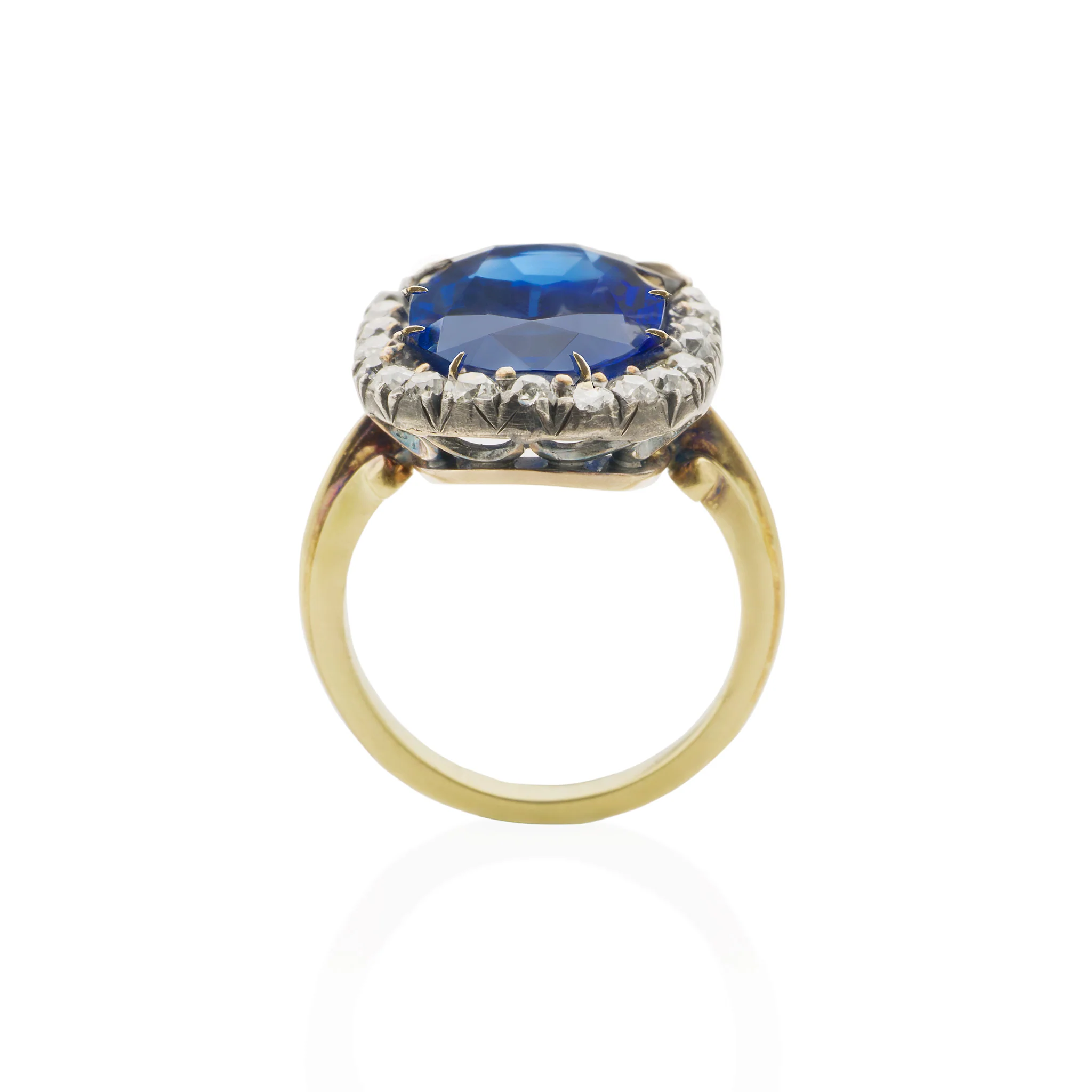 Antique AGL Burma No Heat Sapphire and Diamond Ring - Image 3