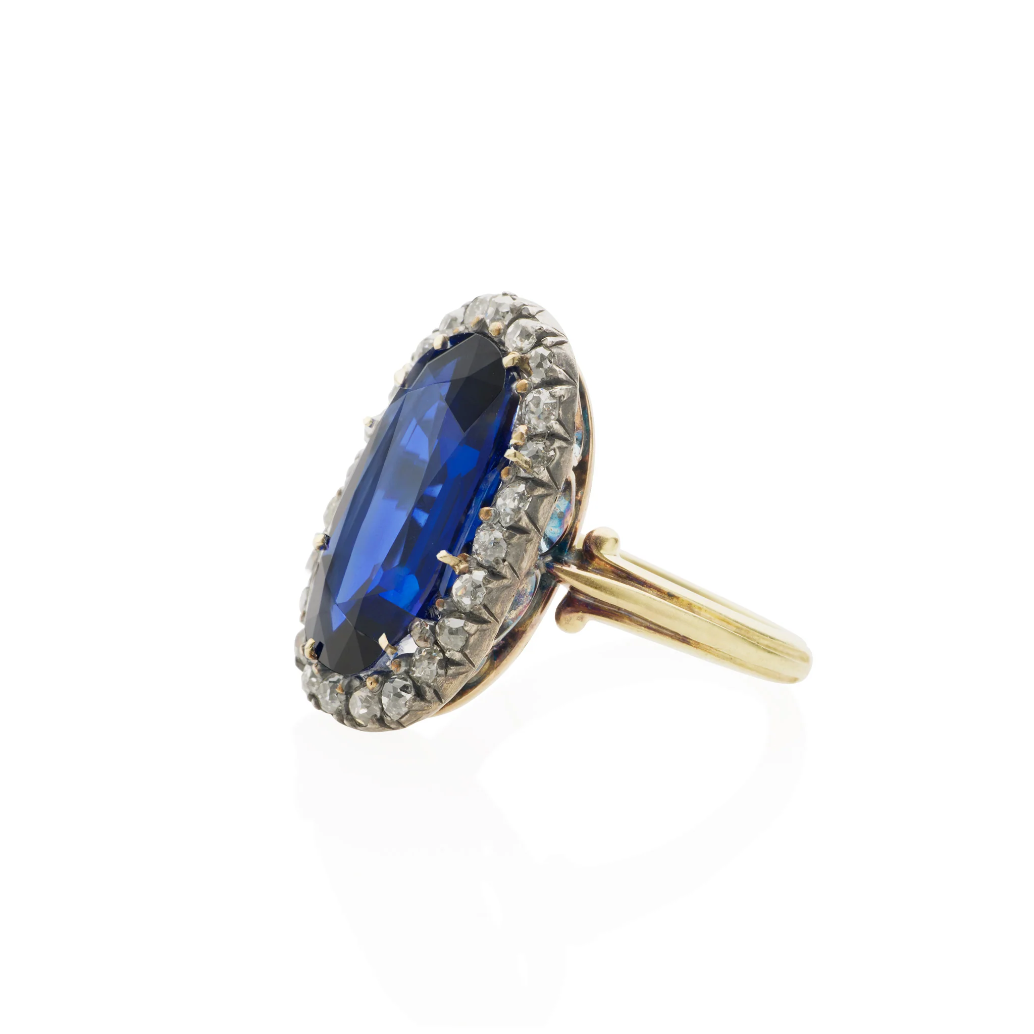Antique AGL Burma No Heat Sapphire and Diamond Ring - Image 5