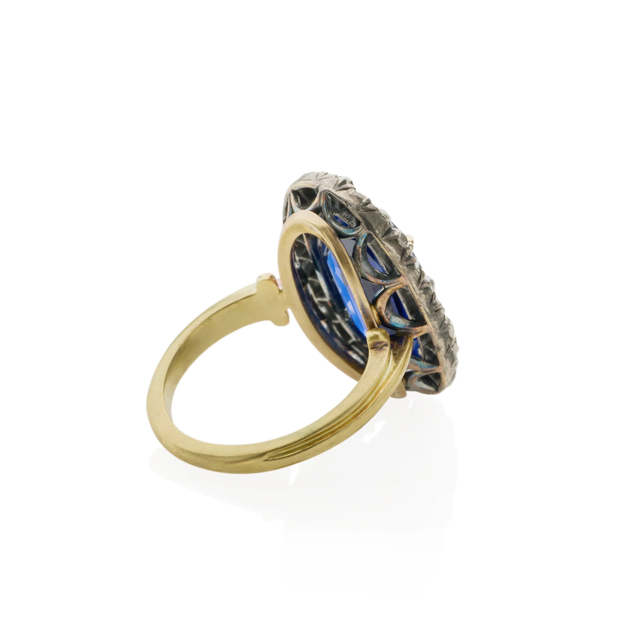 Antique AGL Burma No Heat Sapphire and Diamond Ring - Image 6
