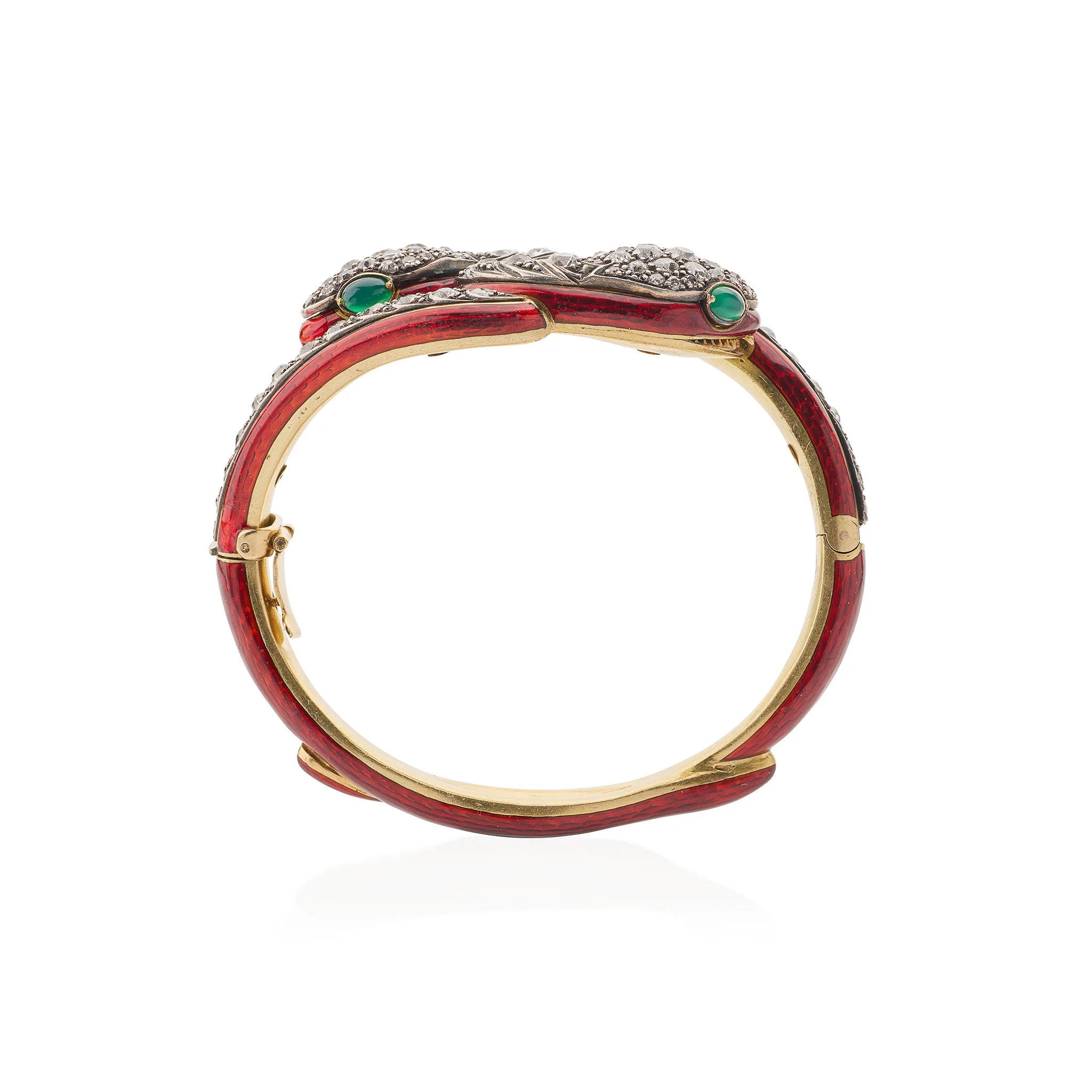 Antique Diamond and Enamel Snake Bracelet - Image 3