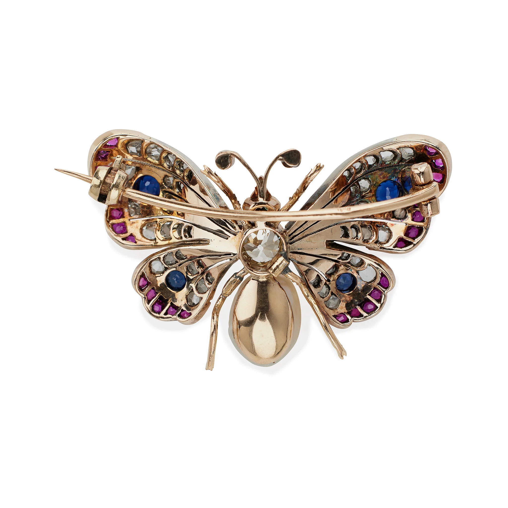 Antique Diamond, Pearl and Gem-set Butterfly Brooch - Image 5