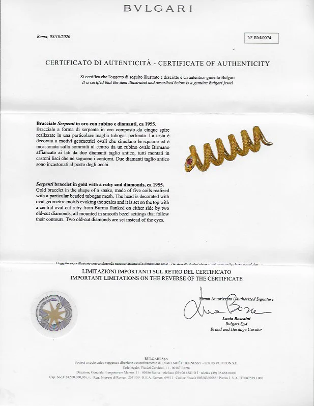 Bulgari Serpenti Bracelet with Ceylon No-Heat Ruby - Image 10