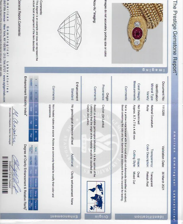 Bulgari Serpenti Bracelet with Ceylon No-Heat Ruby - Image 9