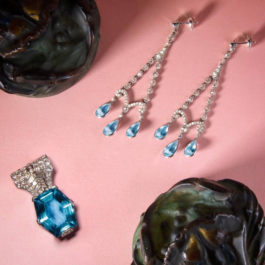 Cartier Paris Art Deco Aquamarine Brooch - Image 3