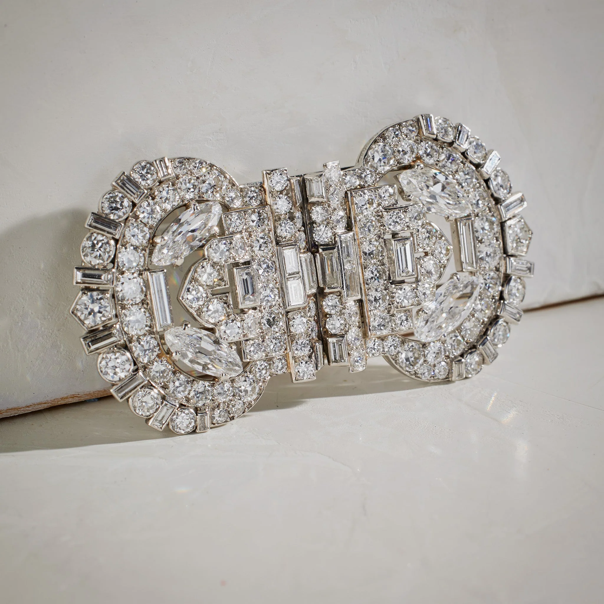 Cartier London Indian-Inspired Diamond Double Clip Brooch - Image 3