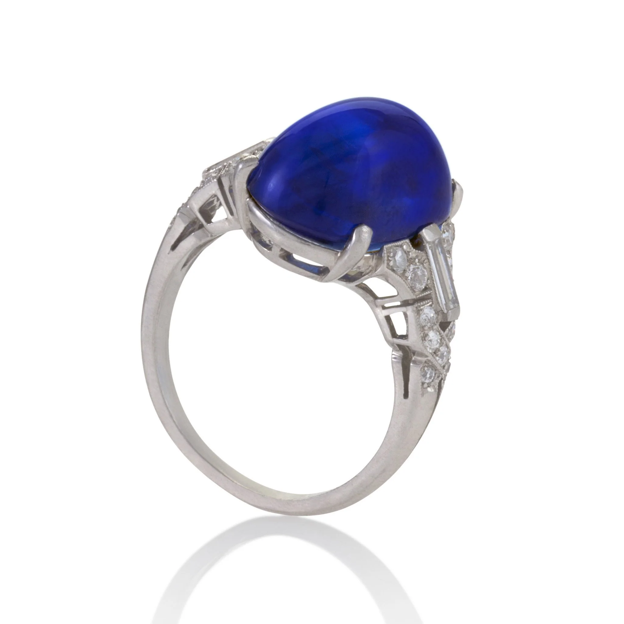 Ceylon No-Heat Sapphire and Diamond Ring - Image 3