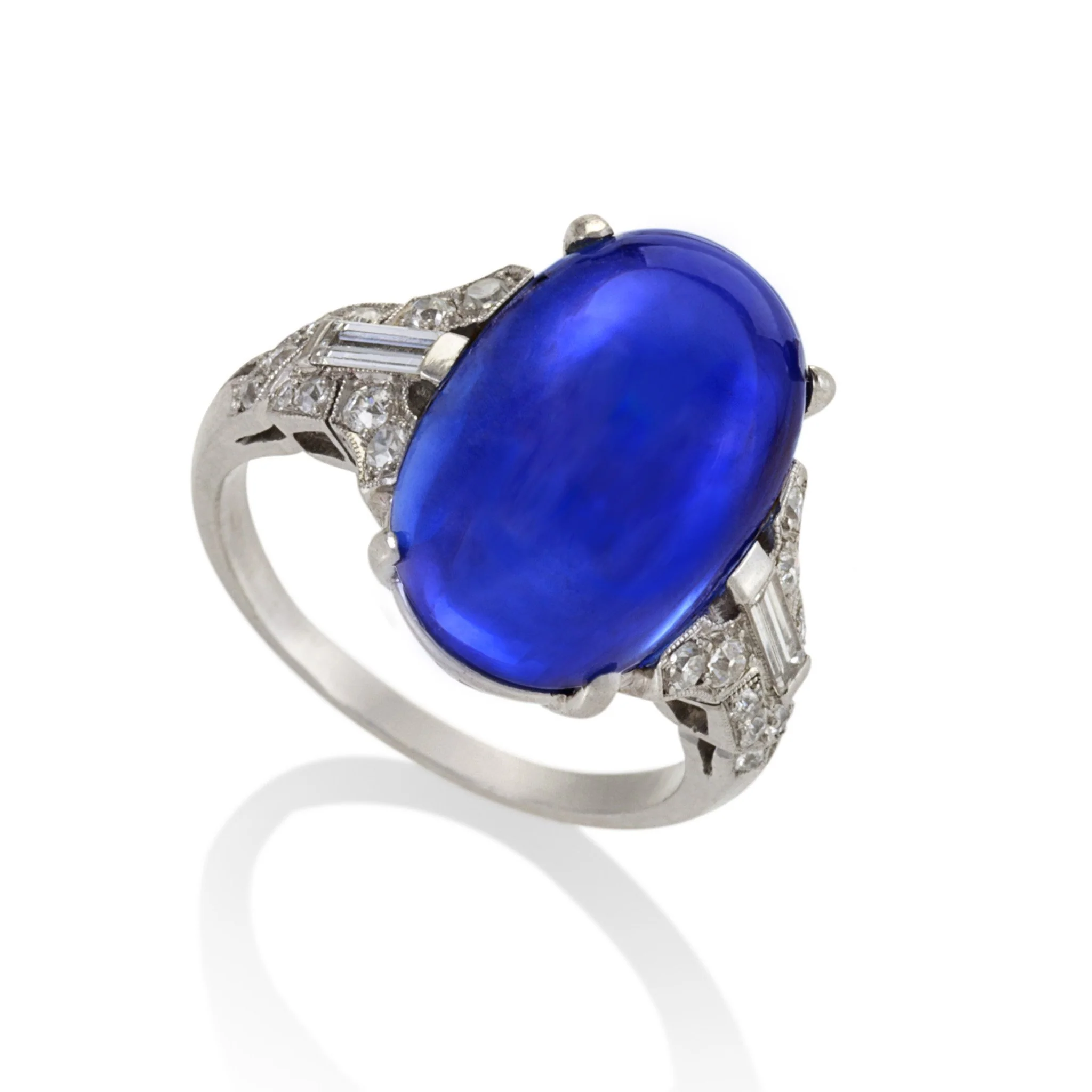 Ceylon No-Heat Sapphire and Diamond Ring - Image 4