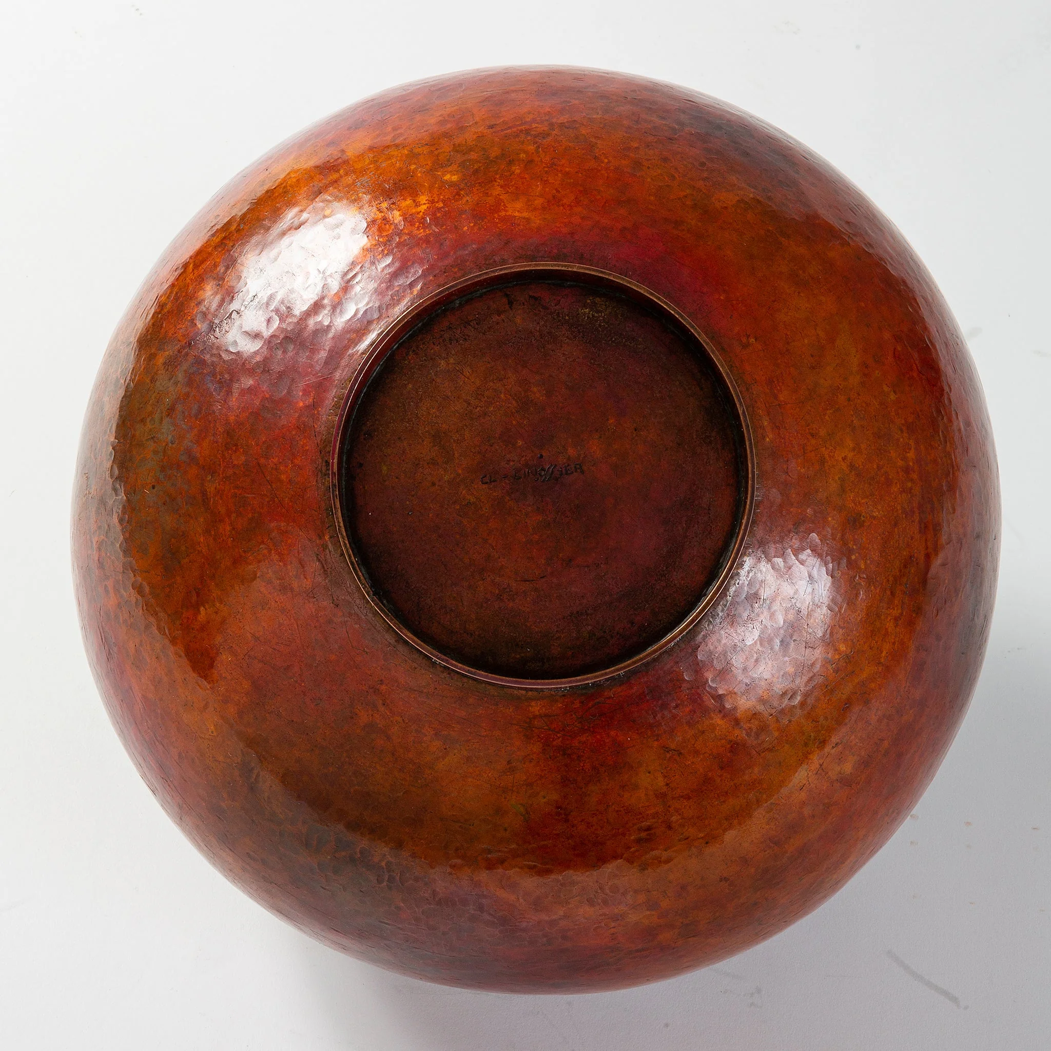 Claudius Linossier "Chevron" Dinanderie Vase - Image 4