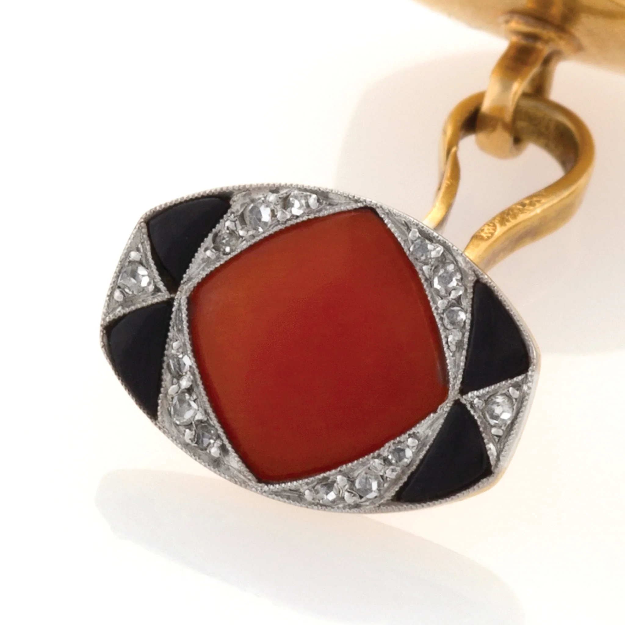 Coral and Onyx Double-Sided Cuff Links - Image 3