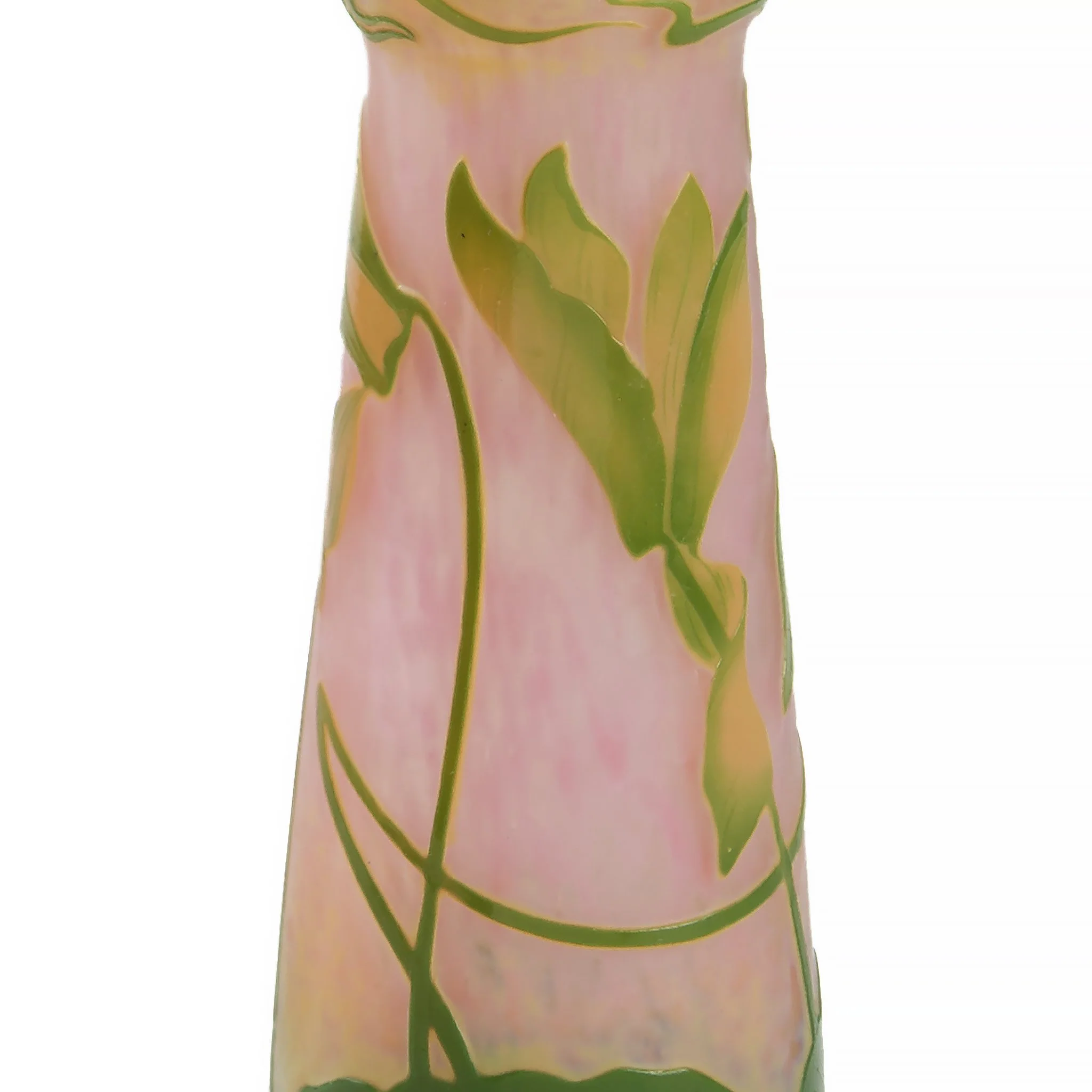 Daum Nancy Enameled and Etched Cyclamen Glass Vase with Handles - Image 4