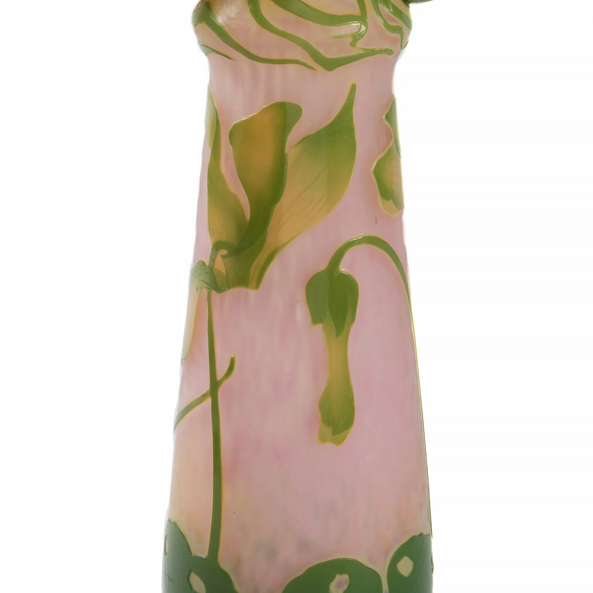 Daum Nancy Enameled and Etched Cyclamen Glass Vase with Handles - Image 5