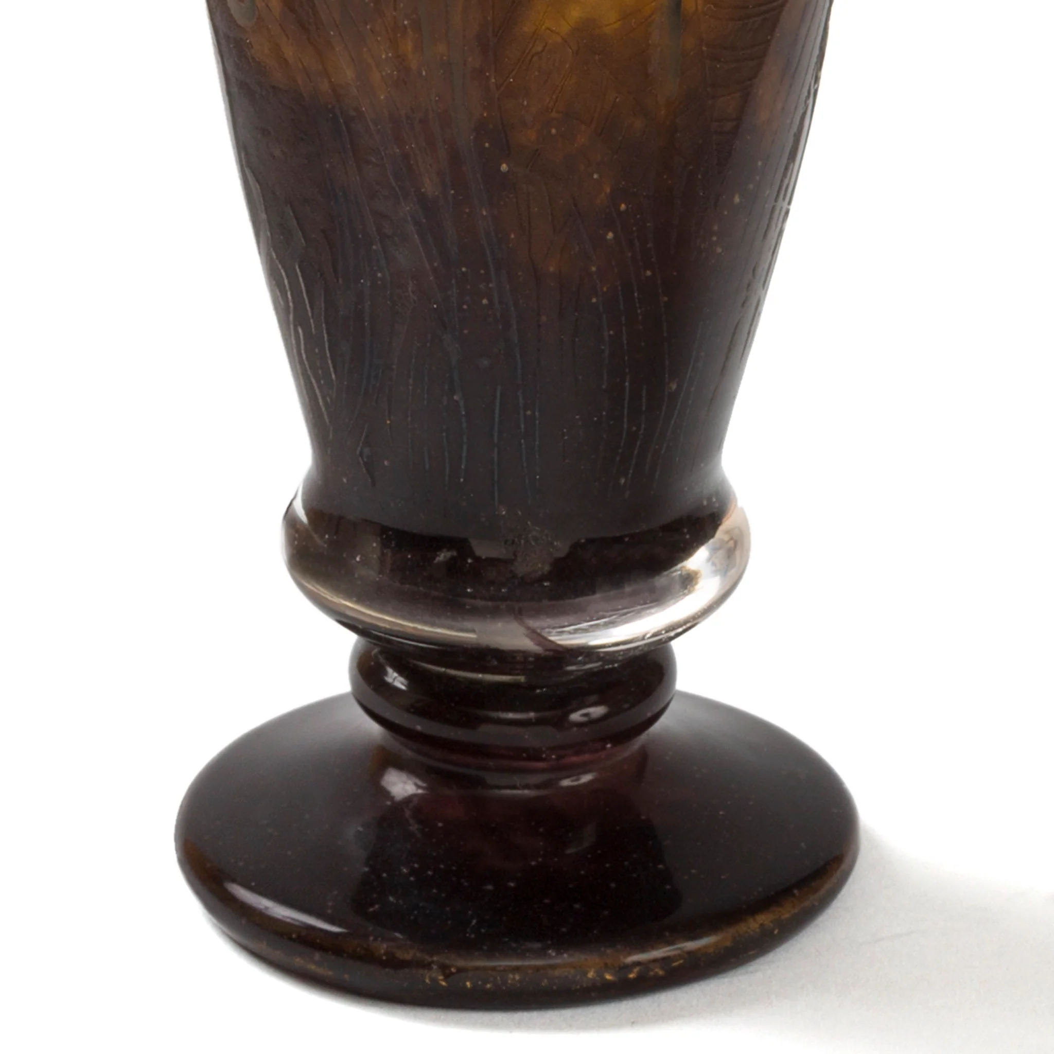 Daum Nancy Enameled and Etched Orchid Landscape Glass Vase - Image 4