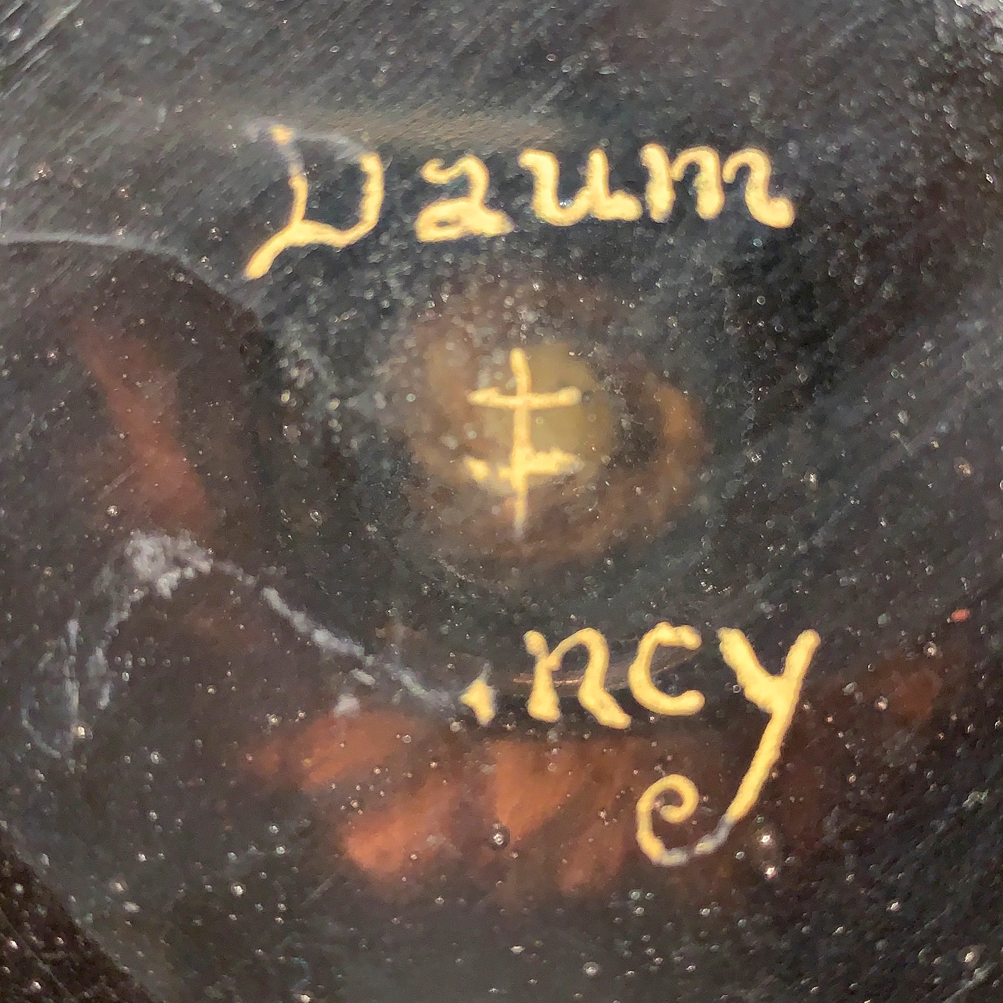 Daum Nancy Enameled and Etched Orchid Landscape Glass Vase - Image 5