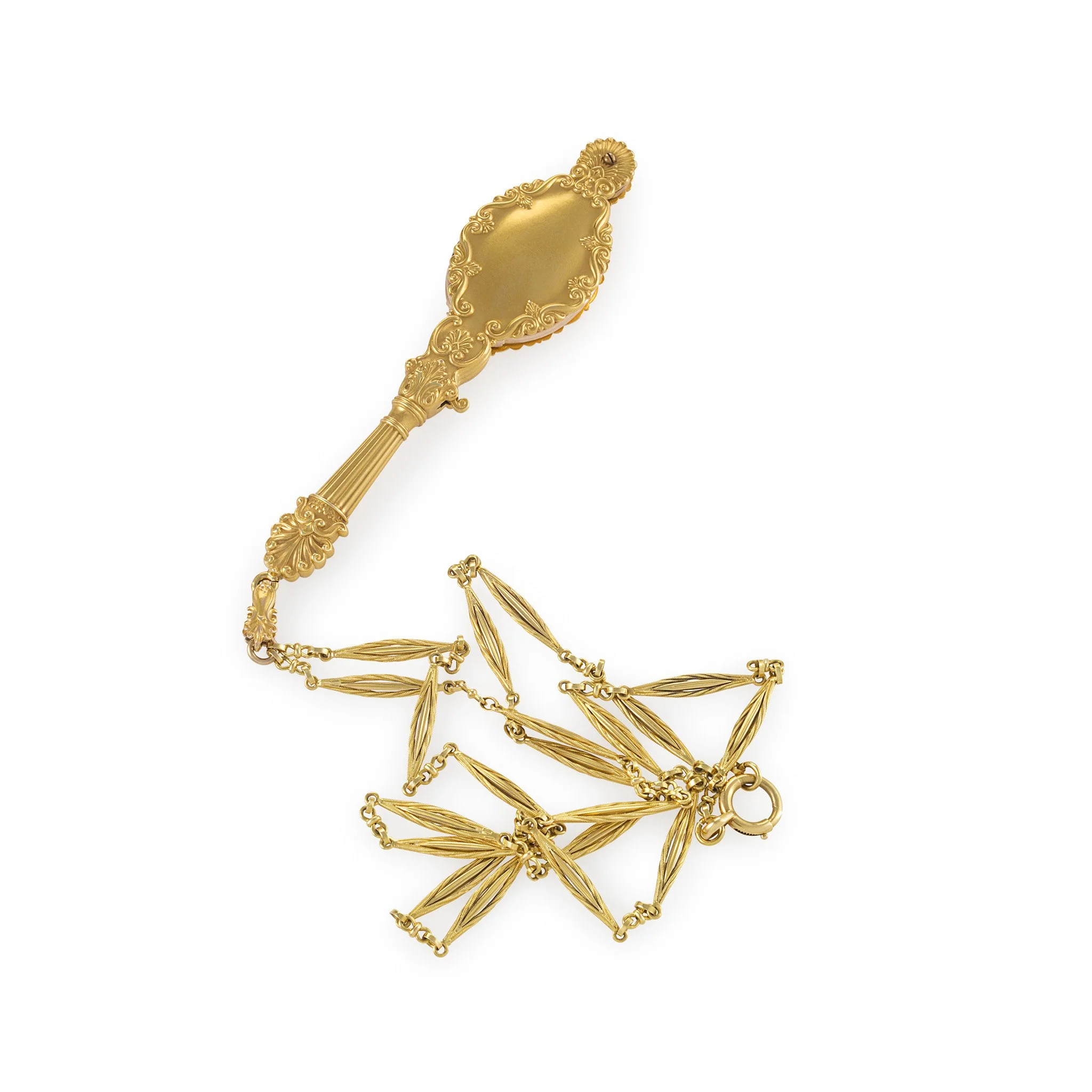 Demantoid Garnet and Diamond Lorgnette Necklace - Image 6