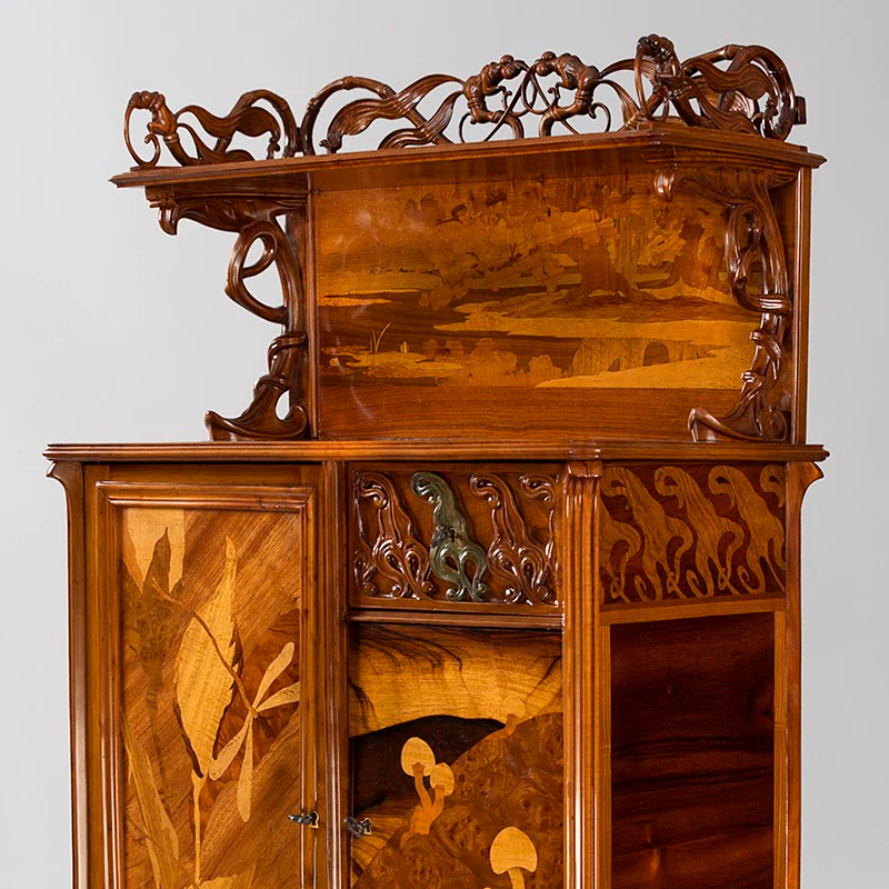 Émile Gallé "Grenouilles" Fruitwood Cabinet - Image 4