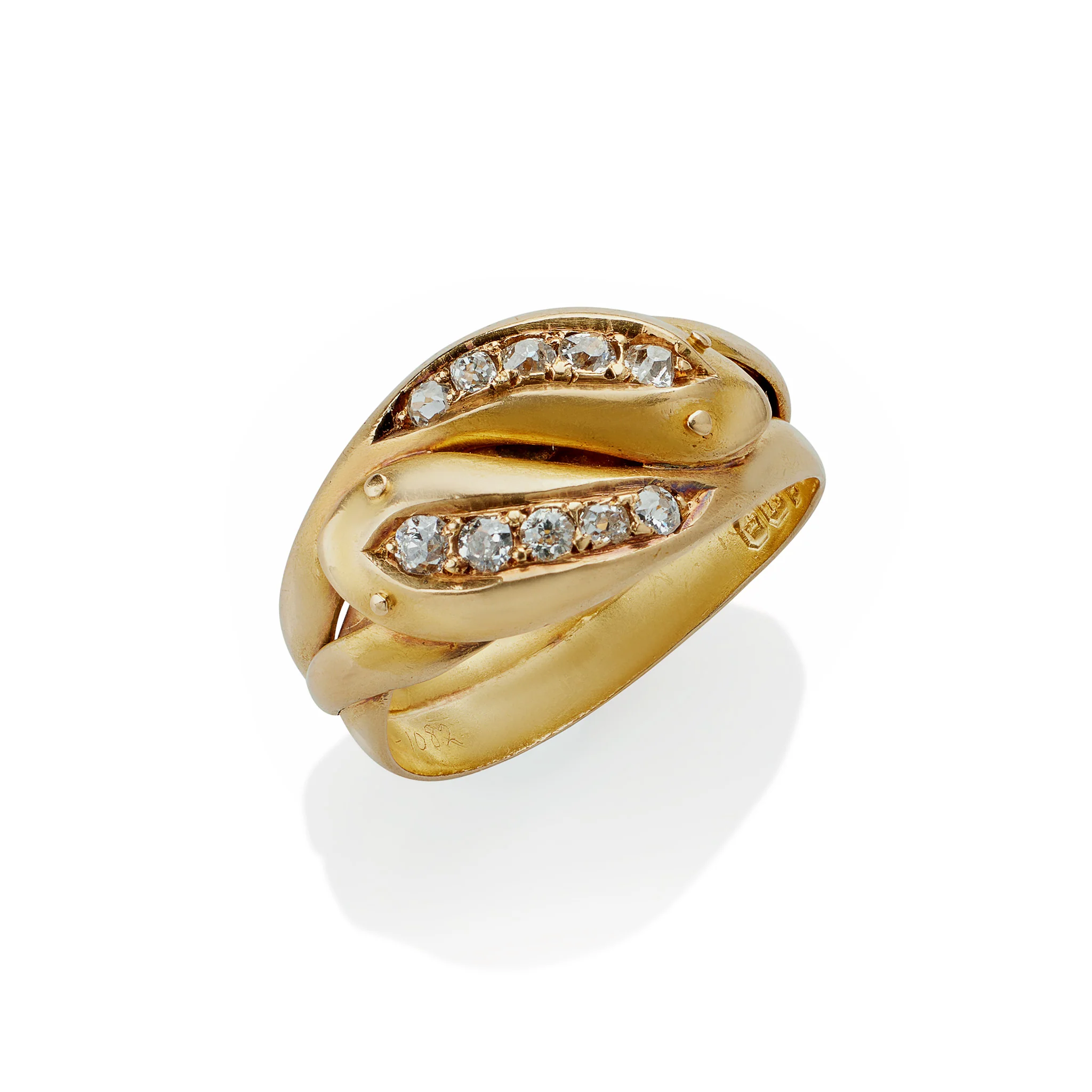 English Diamond Double Snake Ring - Image 3