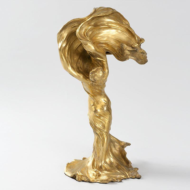 François-Raoul Larche Lighted Gilt Bronze Sculpture of Loïe Fuller - Image 3