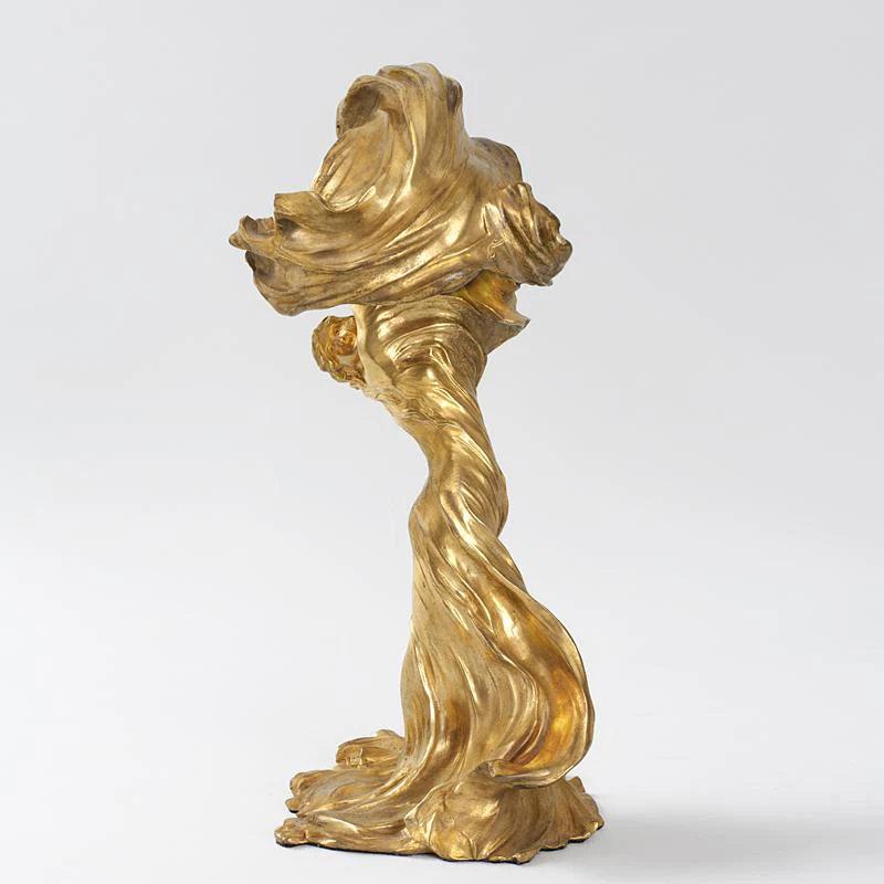 François-Raoul Larche Lighted Gilt Bronze Sculpture of Loïe Fuller - Image 4
