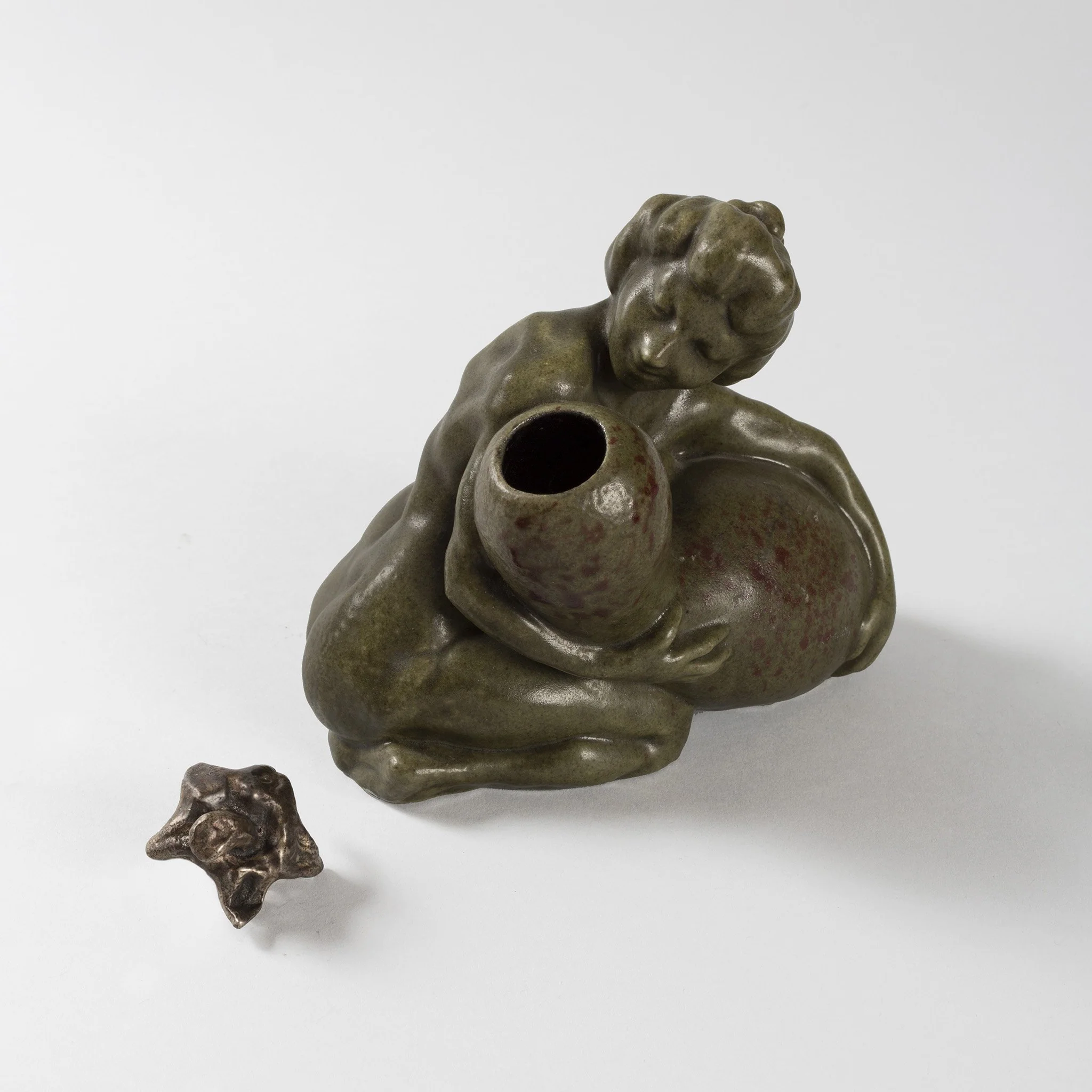 François-Rupert Carabin "Femme à la Coloquinte" Ceramic Inkwell - Image 4