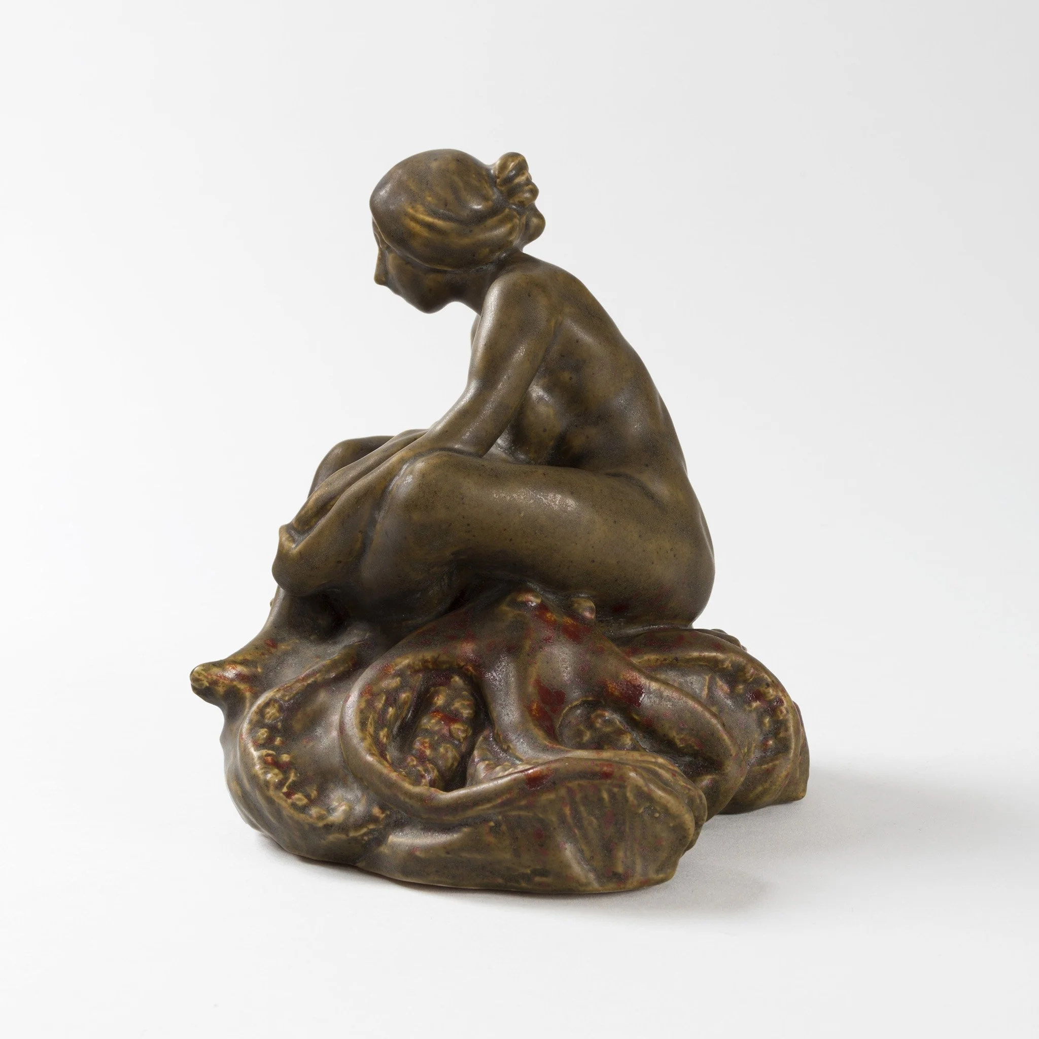François-Rupert Carabin "Femme au Pieuvre" Glazed Ceramic Inkwell - Image 4