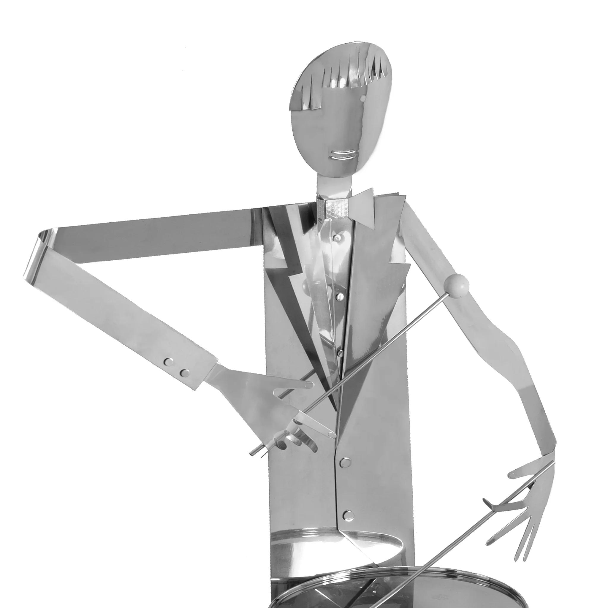 Franz Hagenauer Pair of Nickel-Plated Jazz Band Sculptures - Image 4