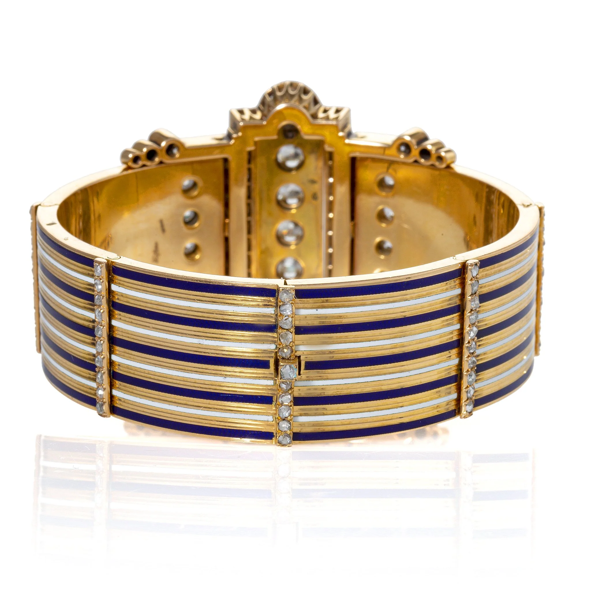 French Diamond and Enamel “Jarretière” Bangle Bracelet - Image 5