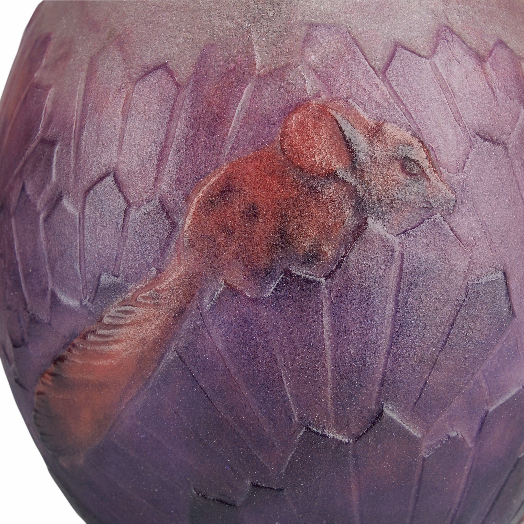 Gabriel Argy-Rousseau "Ecureuils Dans L'Herbe" Pâte de Verre Glass Vase - Image 6