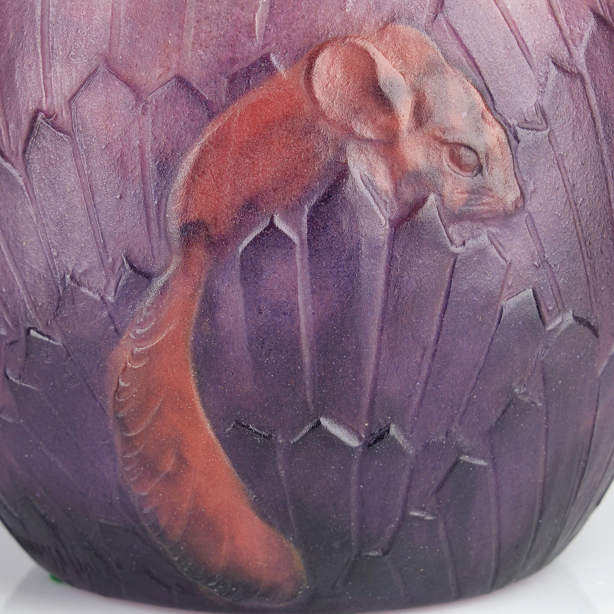 Gabriel Argy-Rousseau "Ecureuils Dans L'Herbe" Pâte de Verre Glass Vase - Image 8