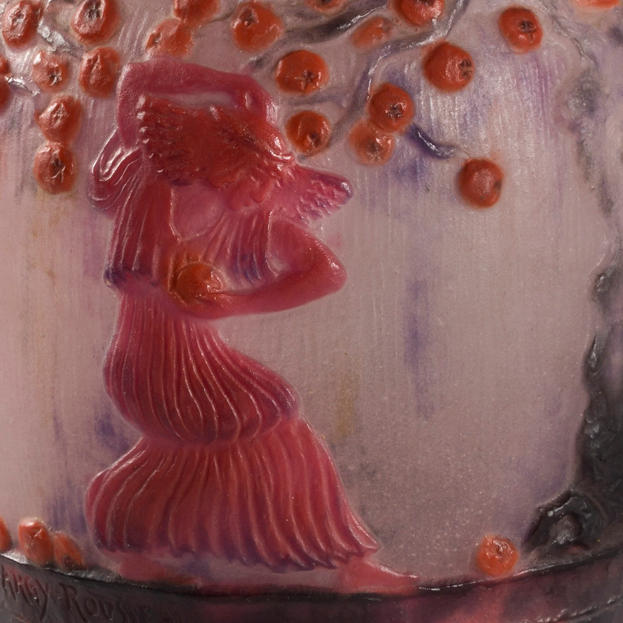 Gabriel Argy-Rousseau "Le Jardin des Hespérides" Pâte de Verre Glass Vase - Image 5