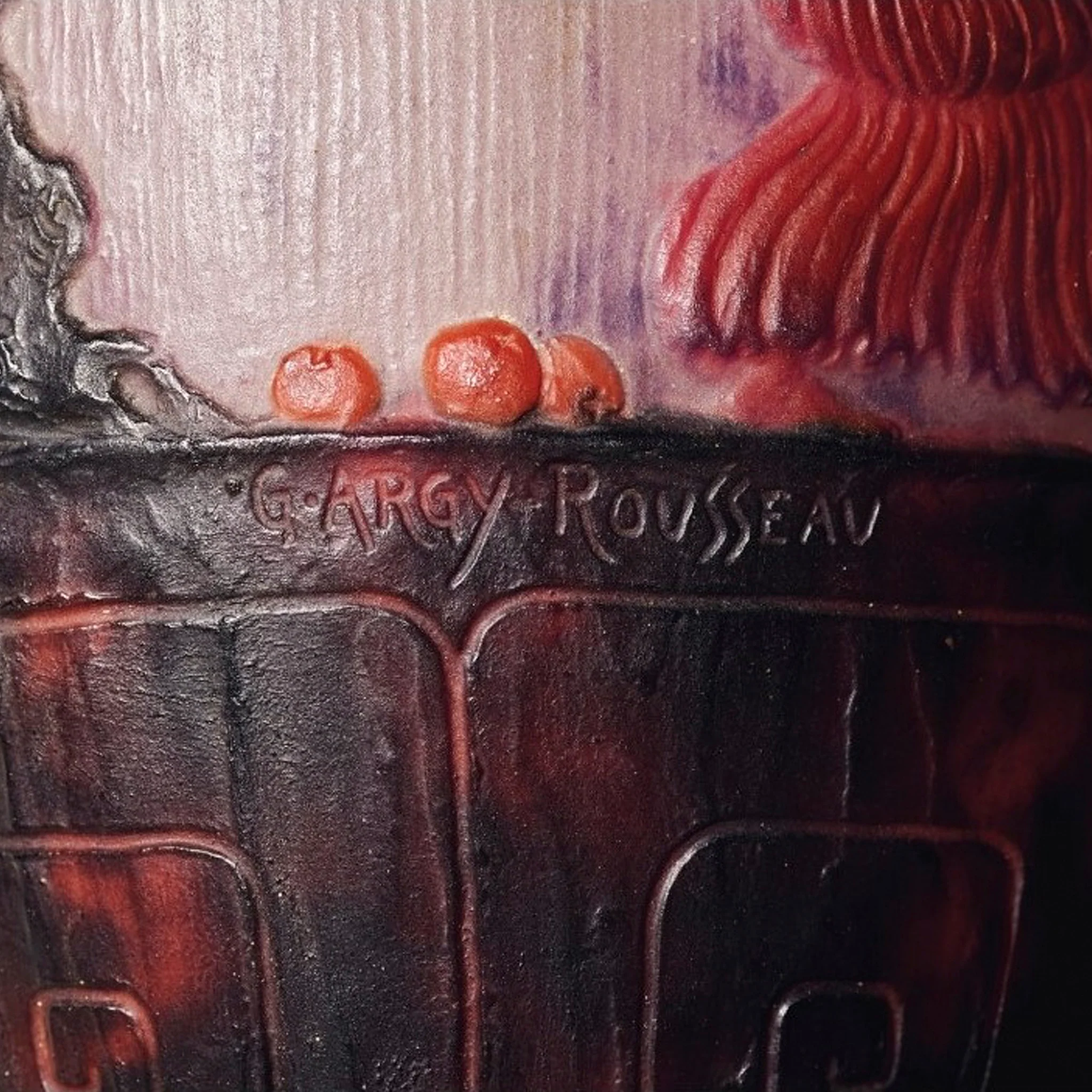 Gabriel Argy-Rousseau "Le Jardin des Hespérides" Pâte de Verre Glass Vase - Image 6