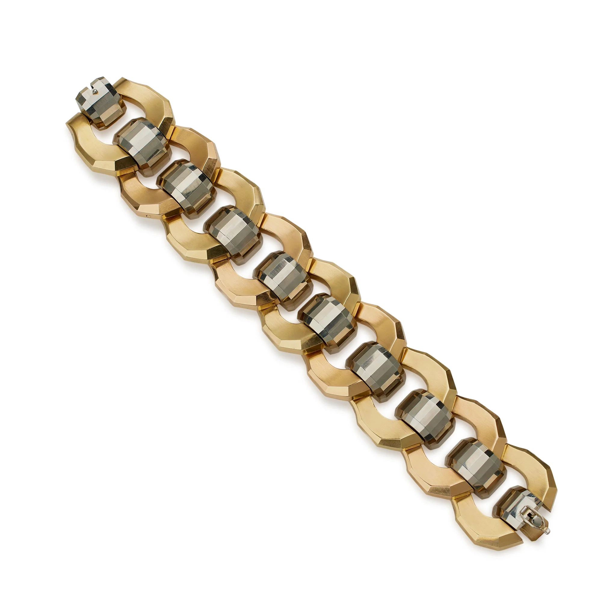 Italian Retro 18K Tri-color Gold Bracelet - Image 3