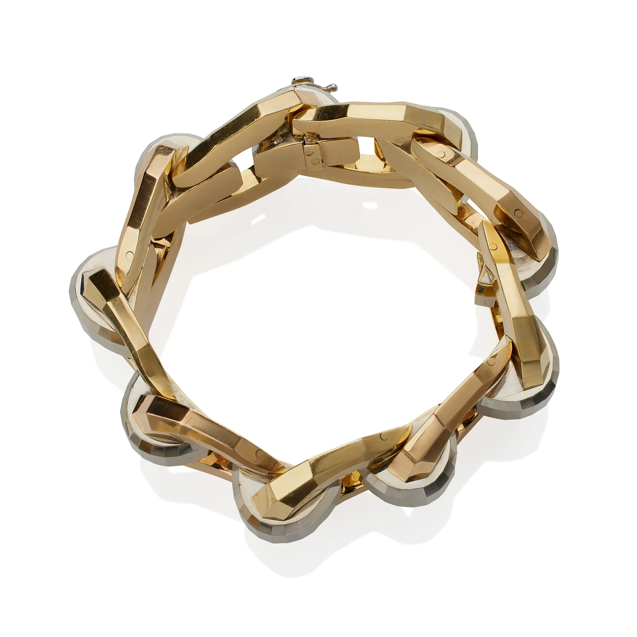 Italian Retro 18K Tri-color Gold Bracelet - Image 5