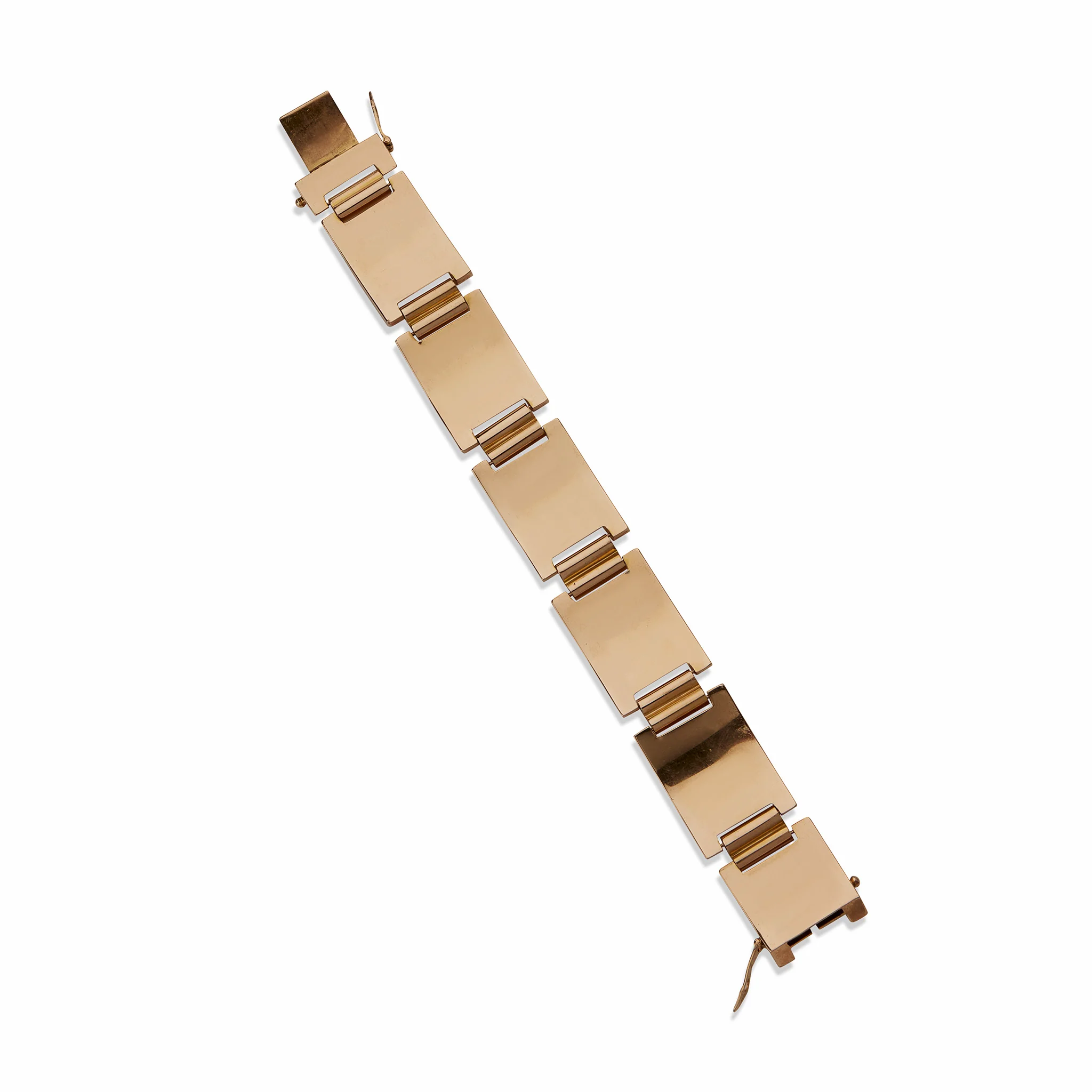 French Retro 18K Gold Tank Bracelet - Image 5