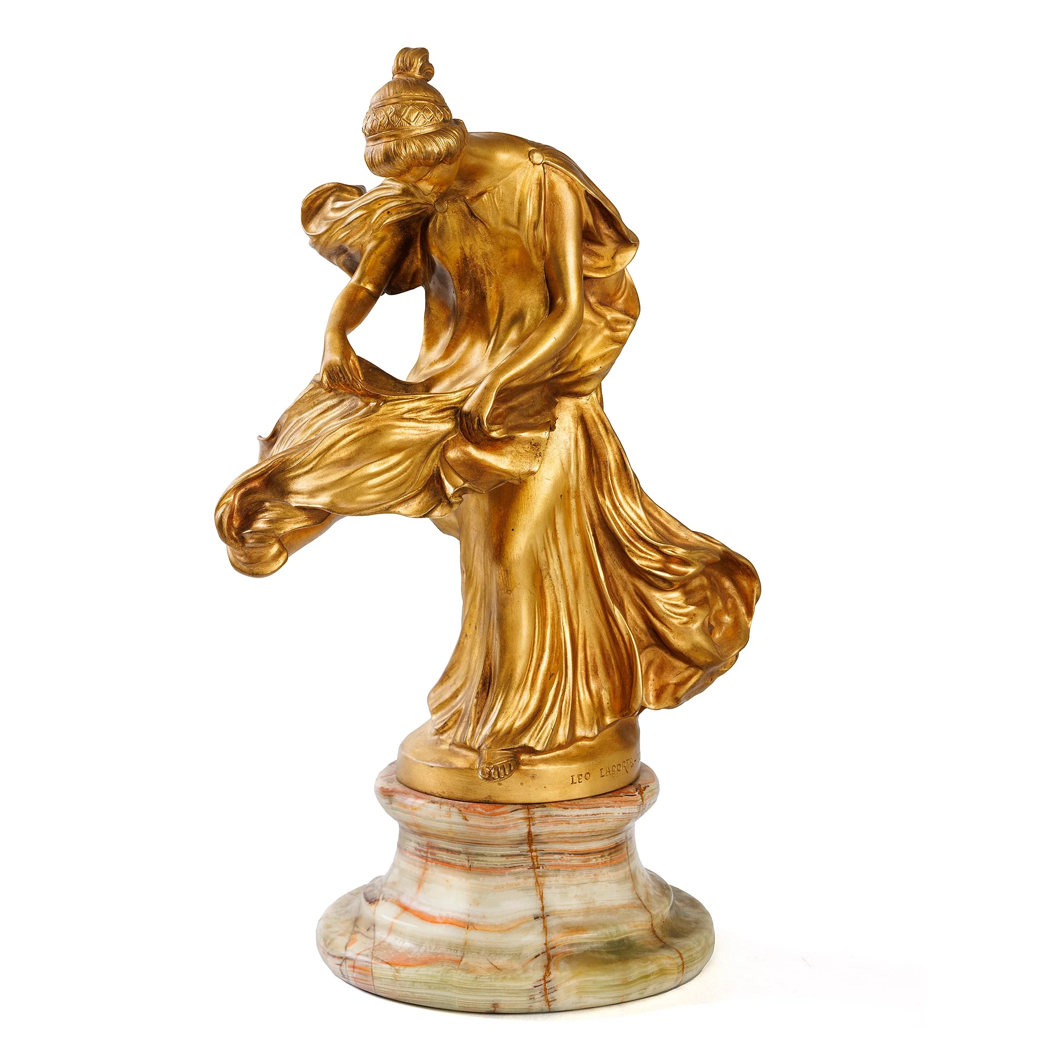 Leo Laporte-Blairsy "Vestal Virgin” Bronze Lighted Figural Sculpture - Image 3