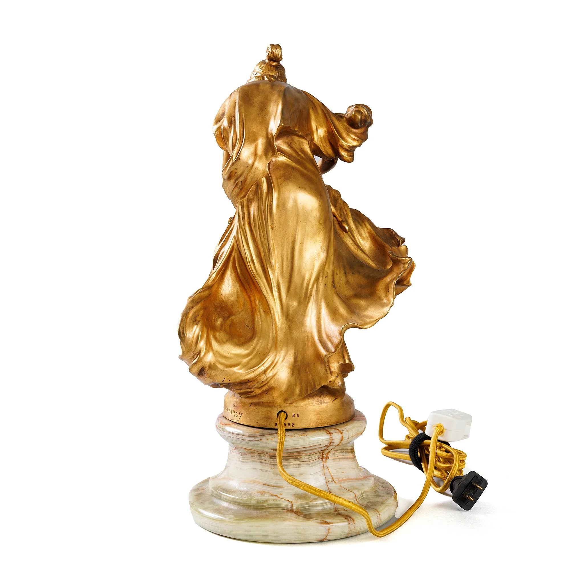 Leo Laporte-Blairsy "Vestal Virgin” Bronze Lighted Figural Sculpture - Image 5