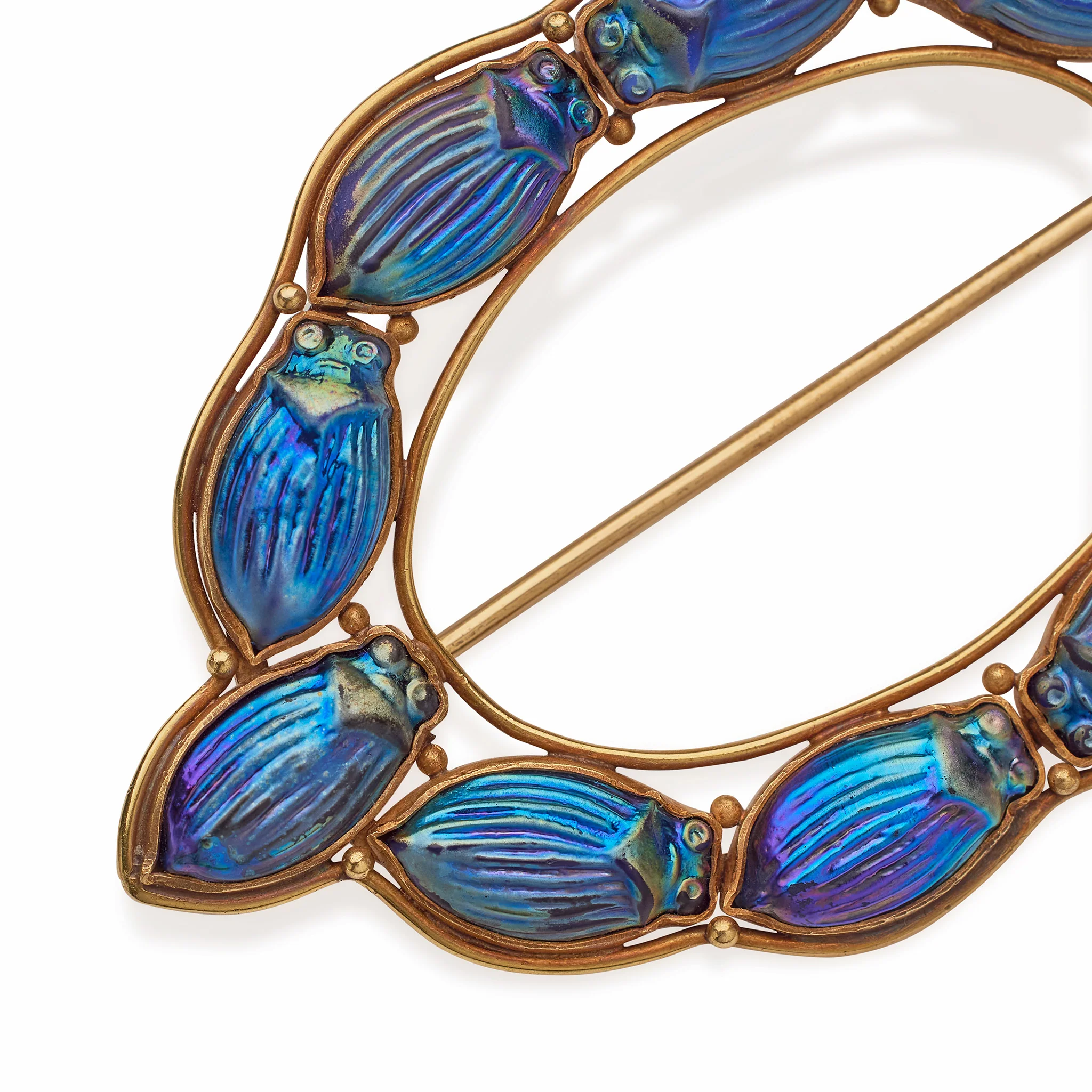 Louis Comfort Tiffany for Tiffany & Co. Favrile Glass Scarab Brooch - Image 3