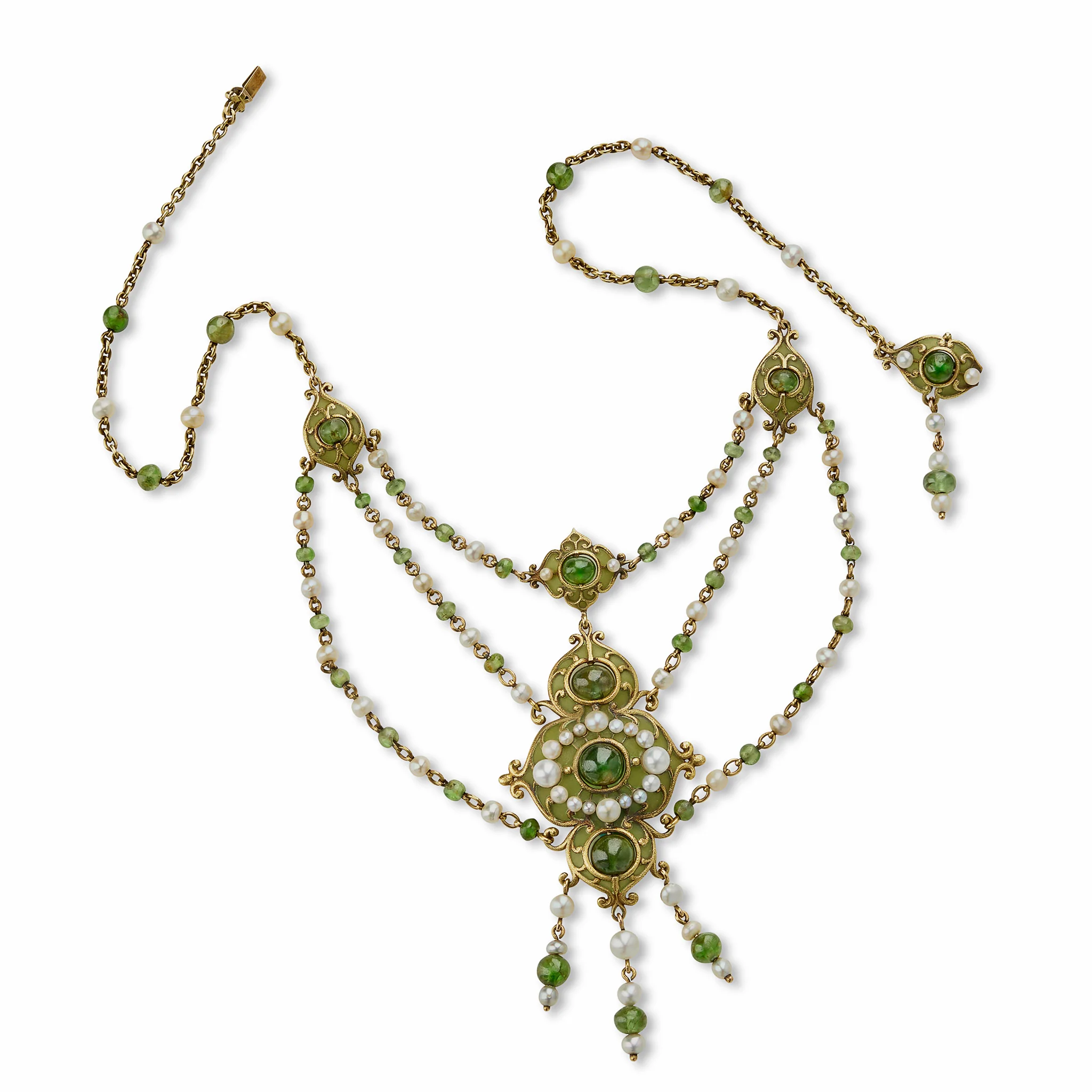 Marcus & Co. Plique-à-jour Enamel and Peridot Necklace - Image 3