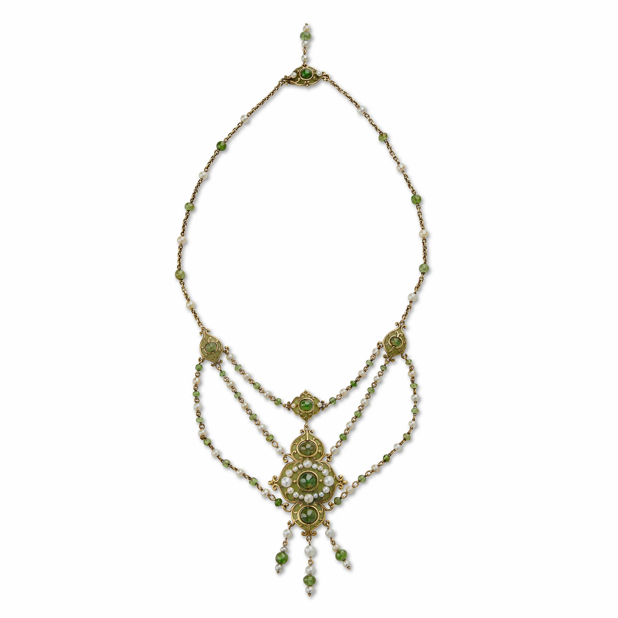 Marcus & Co. Plique-à-jour Enamel and Peridot Necklace - Image 4