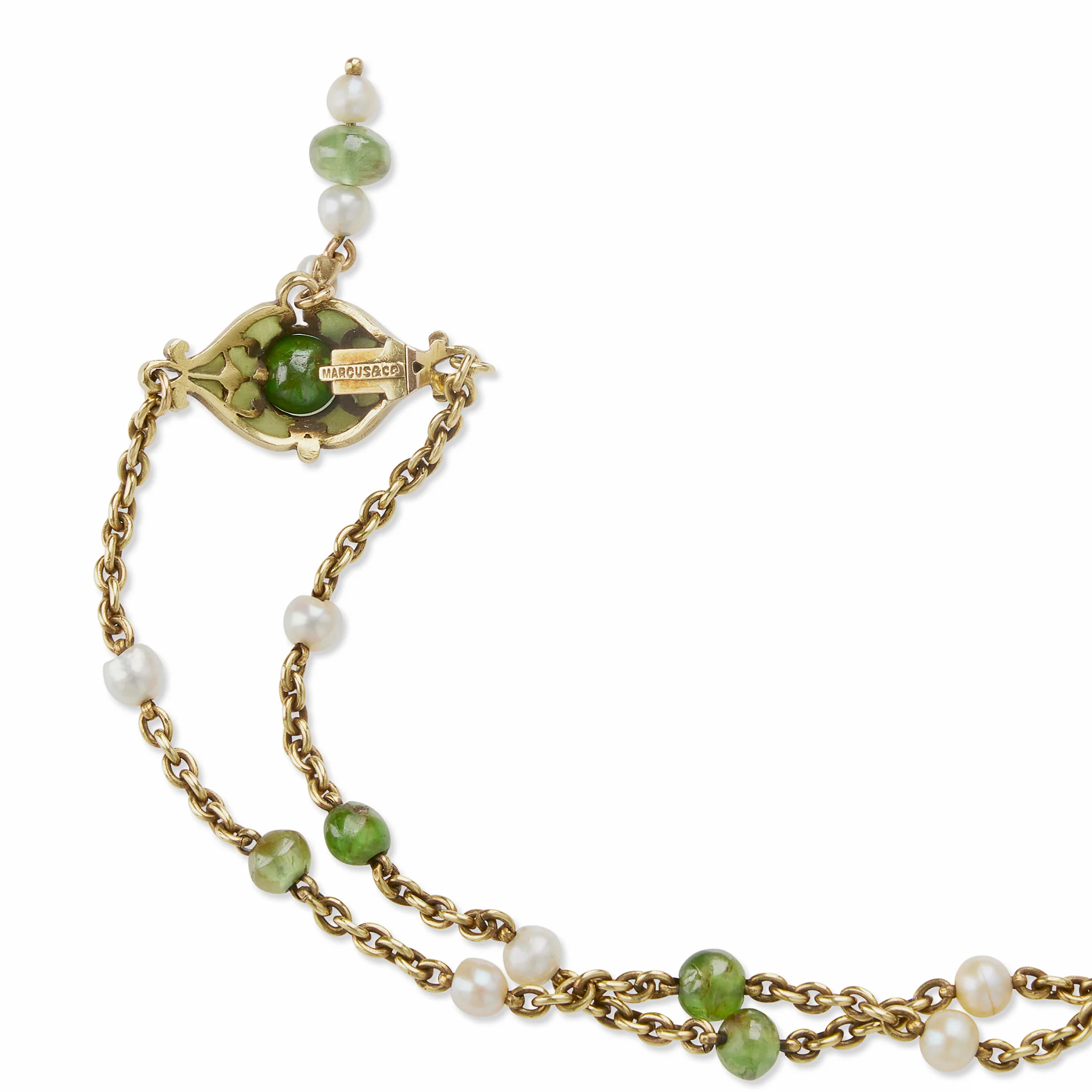 Marcus & Co. Plique-à-jour Enamel and Peridot Necklace - Image 6