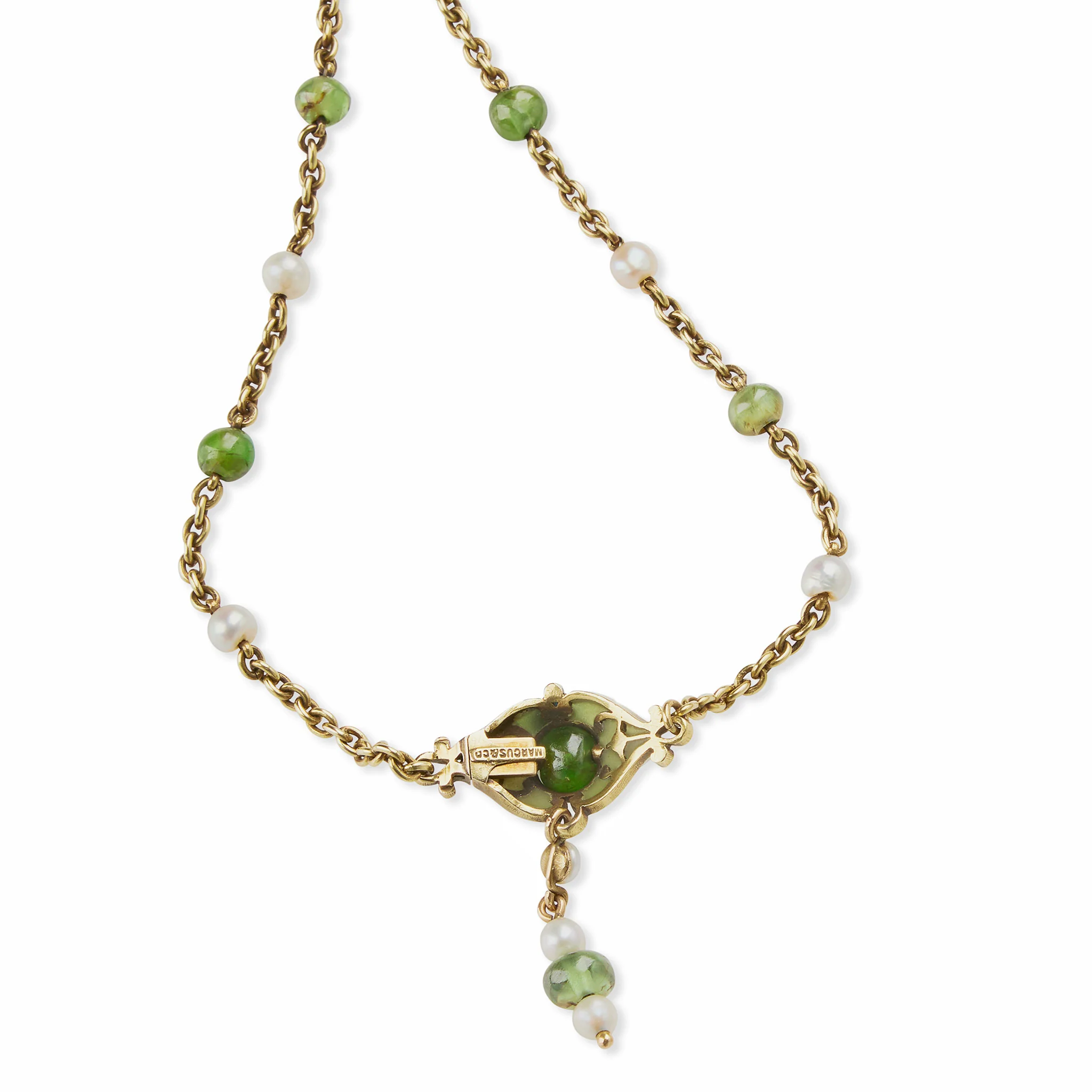 Marcus & Co. Plique-à-jour Enamel and Peridot Necklace - Image 7