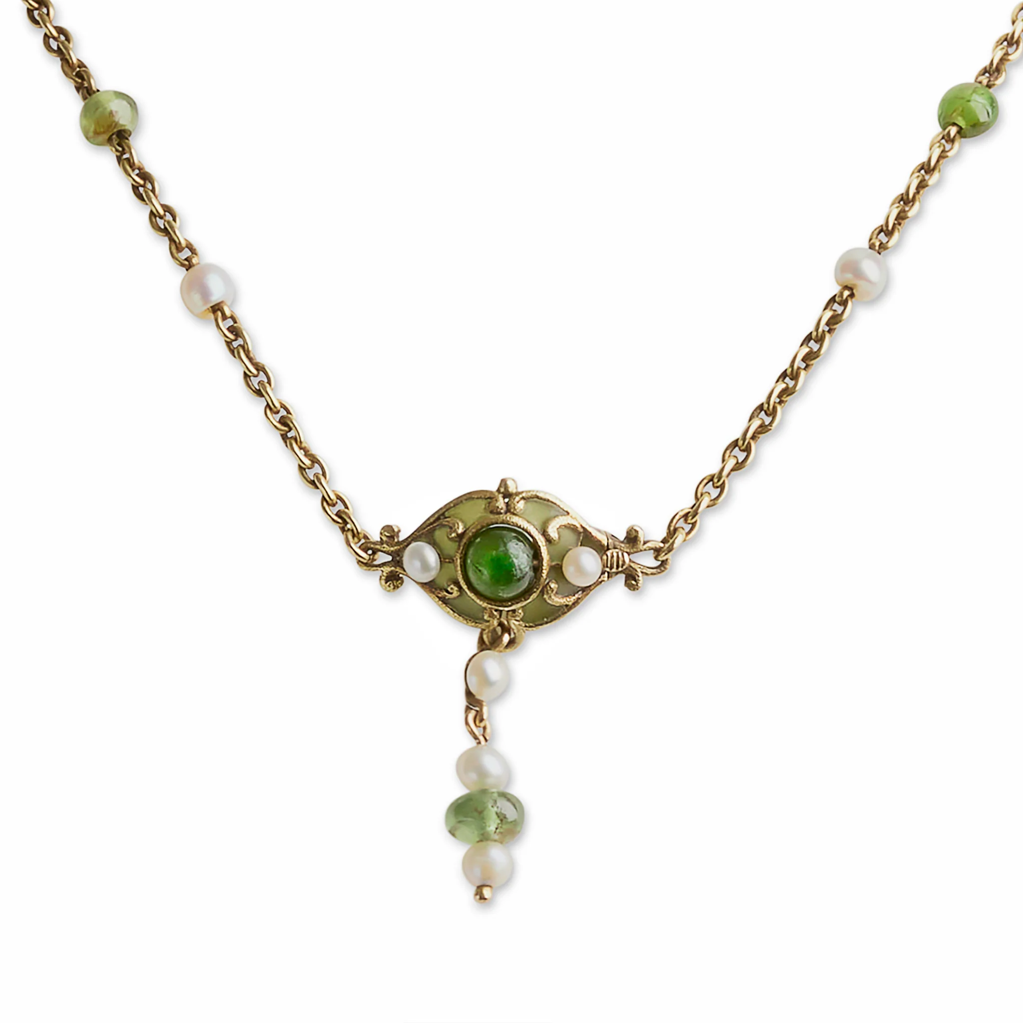 Marcus & Co. Plique-à-jour Enamel and Peridot Necklace - Image 8