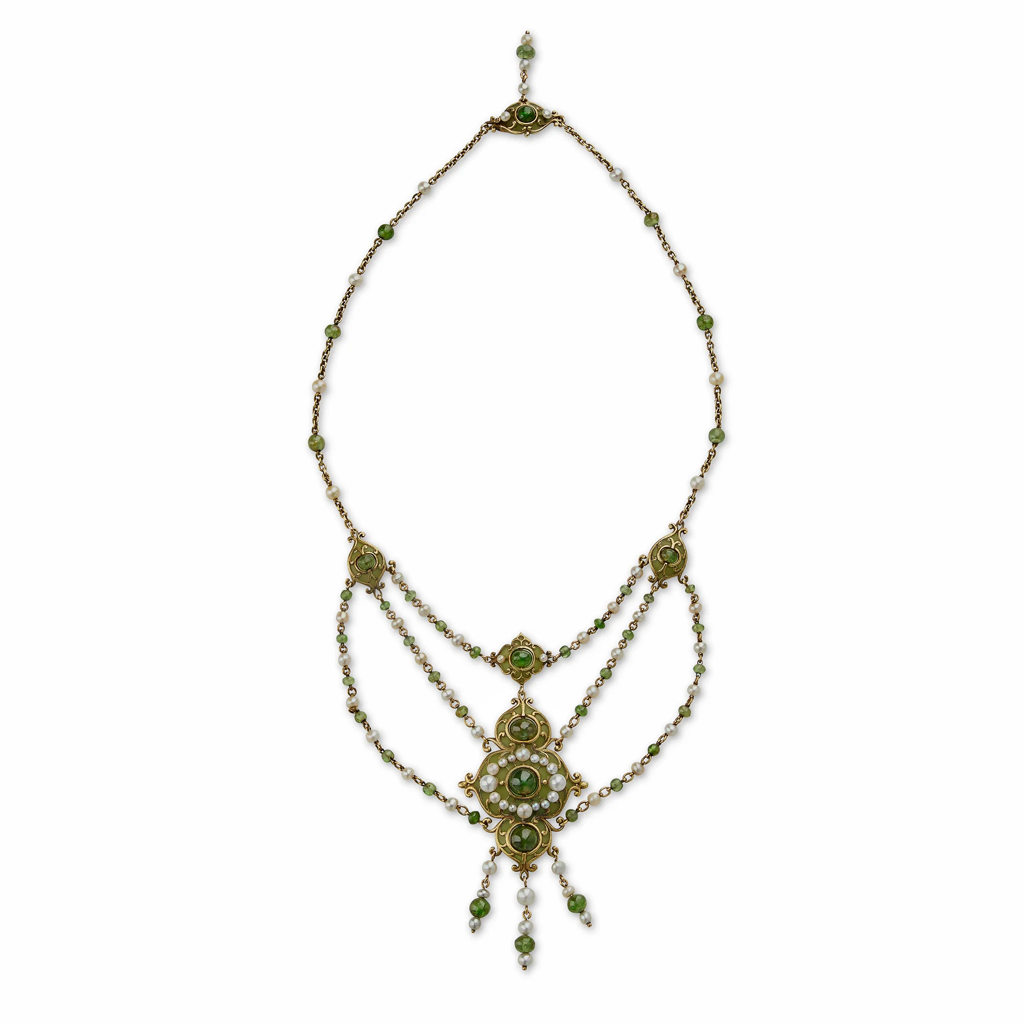 Marcus & Co. Plique-à-jour Enamel and Peridot Necklace - Image 9