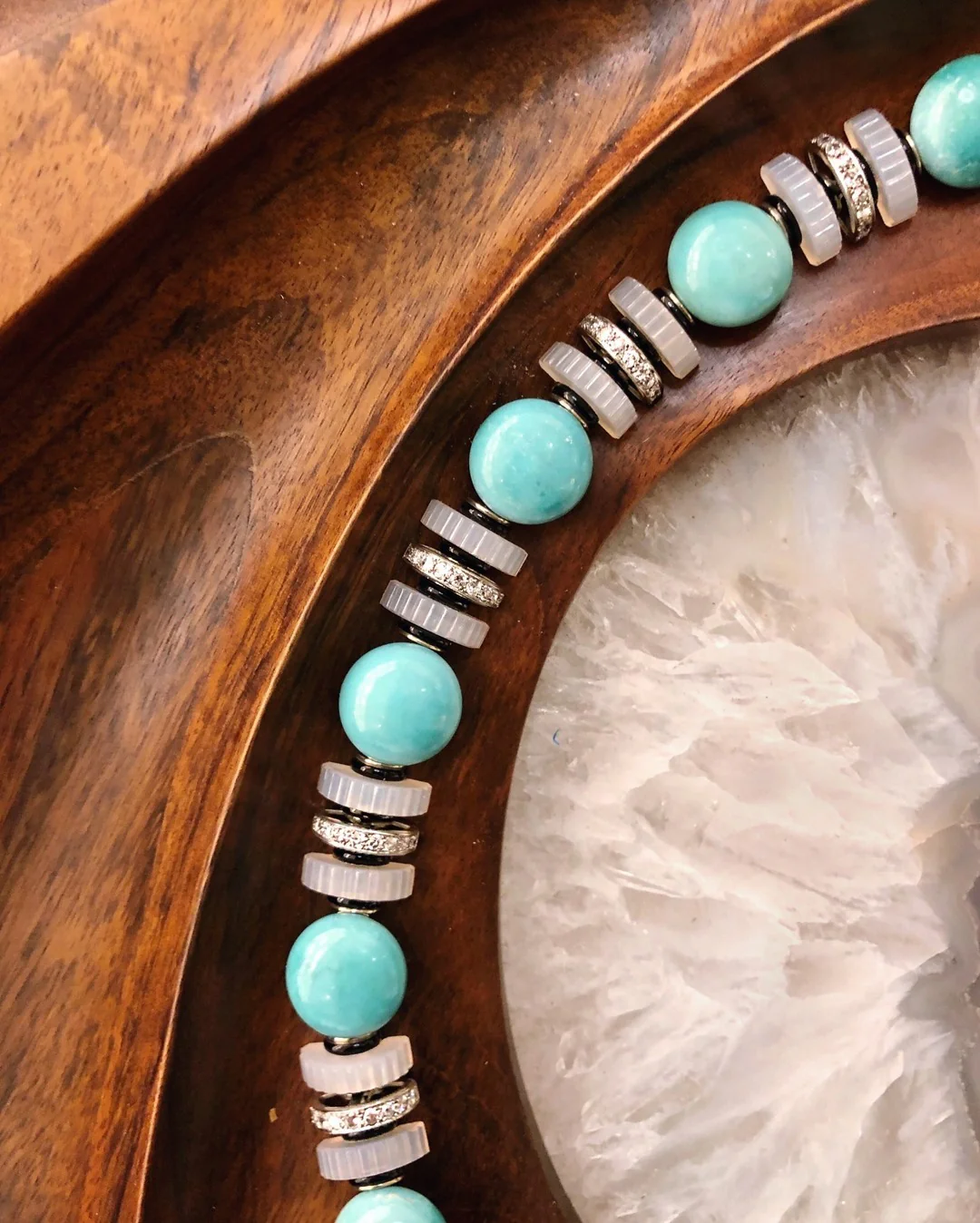 Mauboussin Turquoise, Chalcedony and Diamond Necklace - Image 10