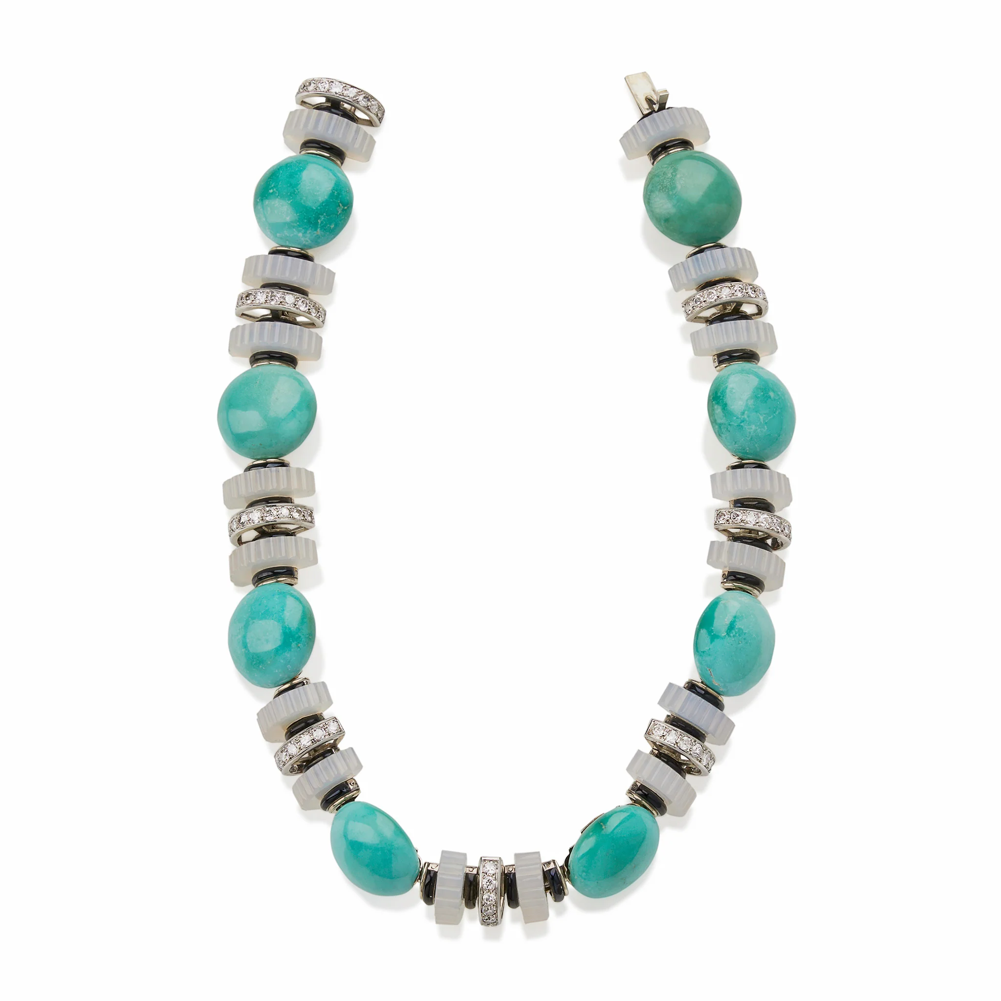 Mauboussin Turquoise, Chalcedony and Diamond Necklace - Image 4