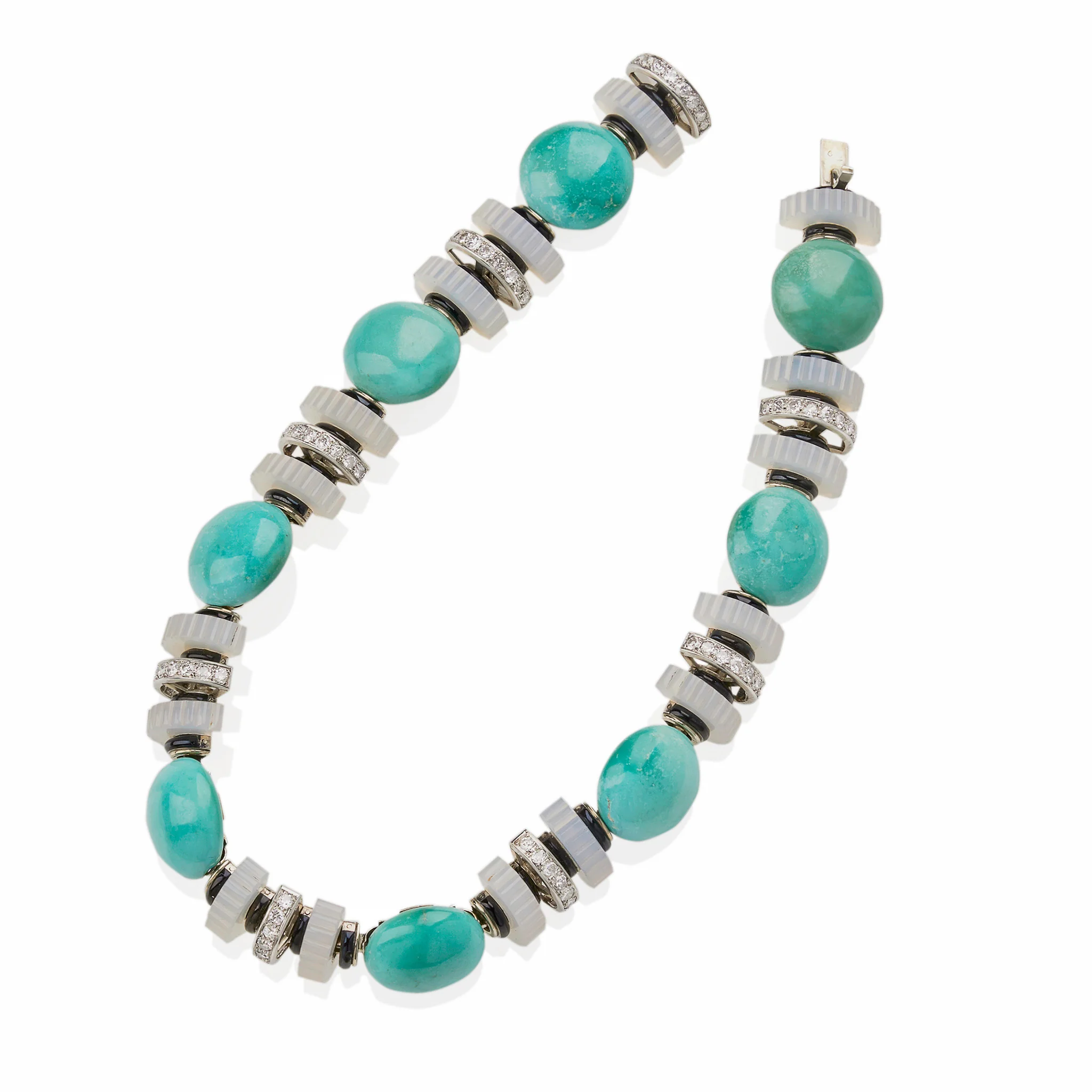 Mauboussin Turquoise, Chalcedony and Diamond Necklace - Image 6