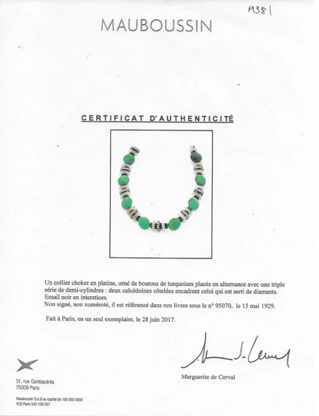 Mauboussin Turquoise, Chalcedony and Diamond Necklace - Image 9