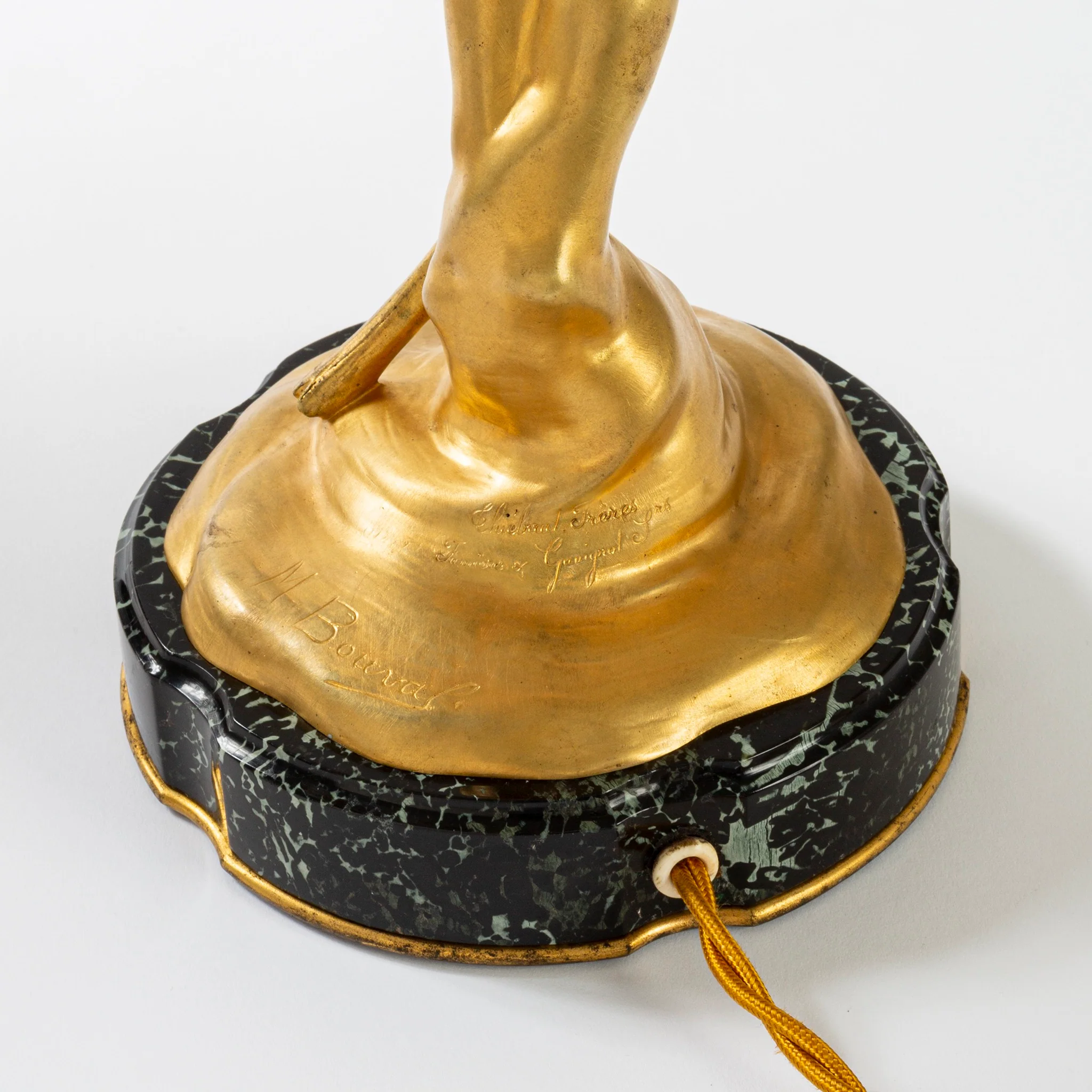 Maurice Bouval Pair of Gilt Bronze "Obsession et Reve" Candelabra - Image 6