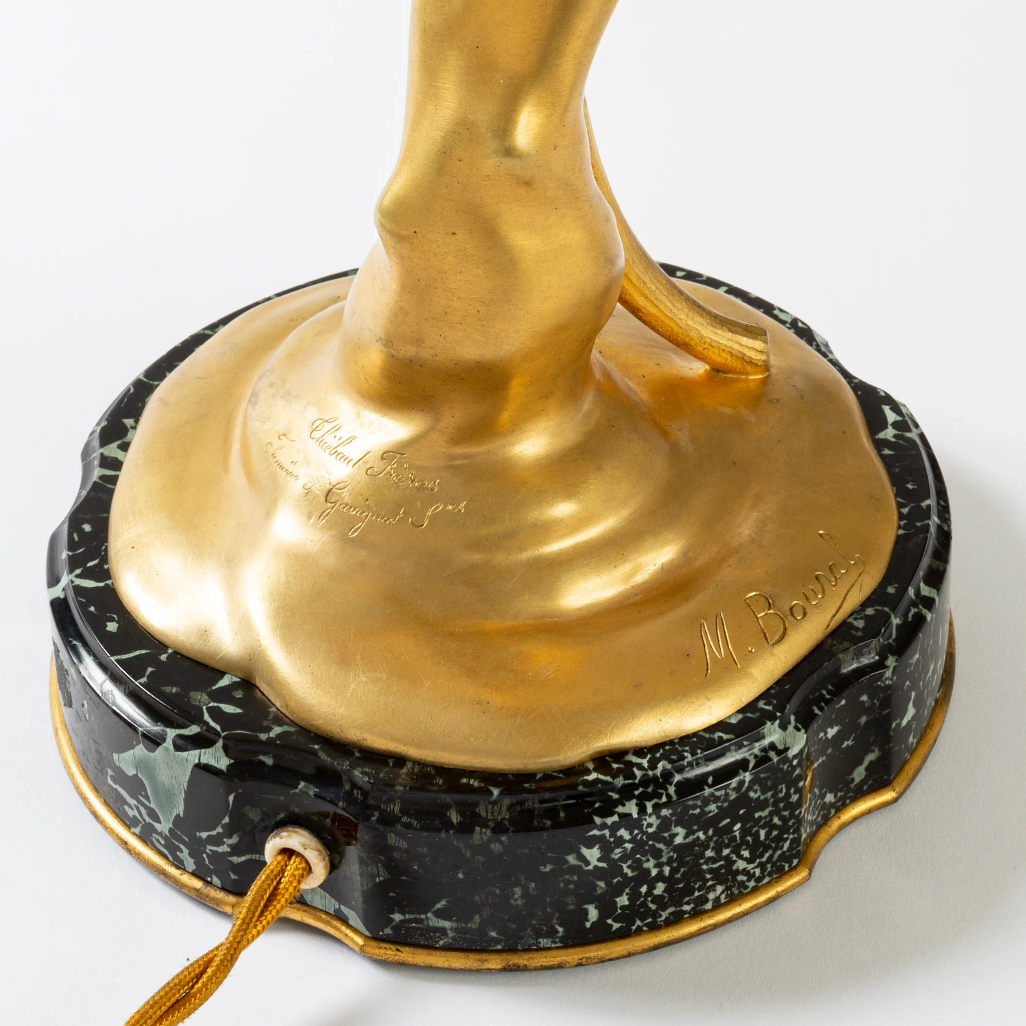 Maurice Bouval Pair of Gilt Bronze "Obsession et Reve" Candelabra - Image 7