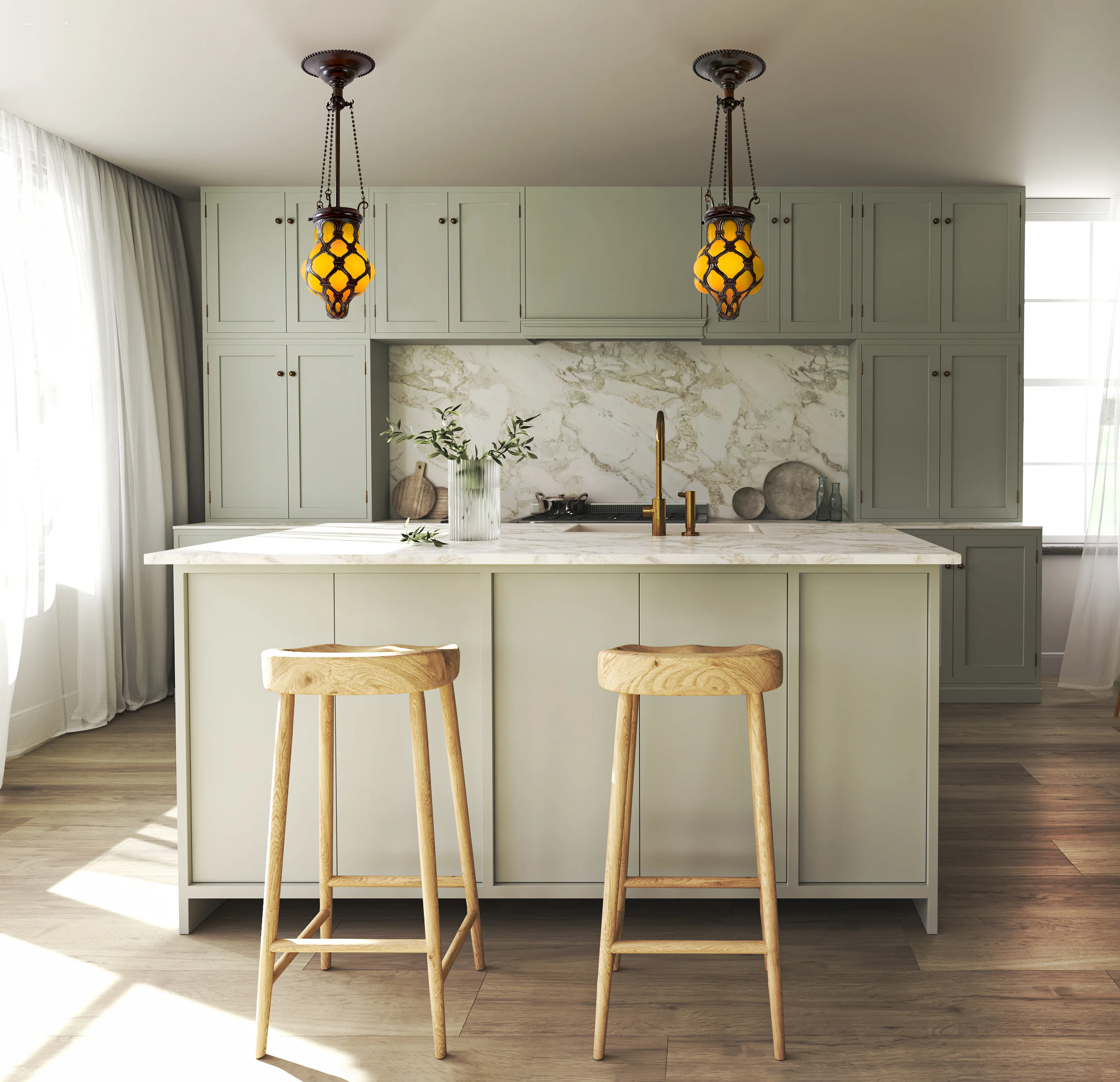 Pair of Tiffany Studios New York "Globe" Glass and Bronze Chandeliers - Image 6